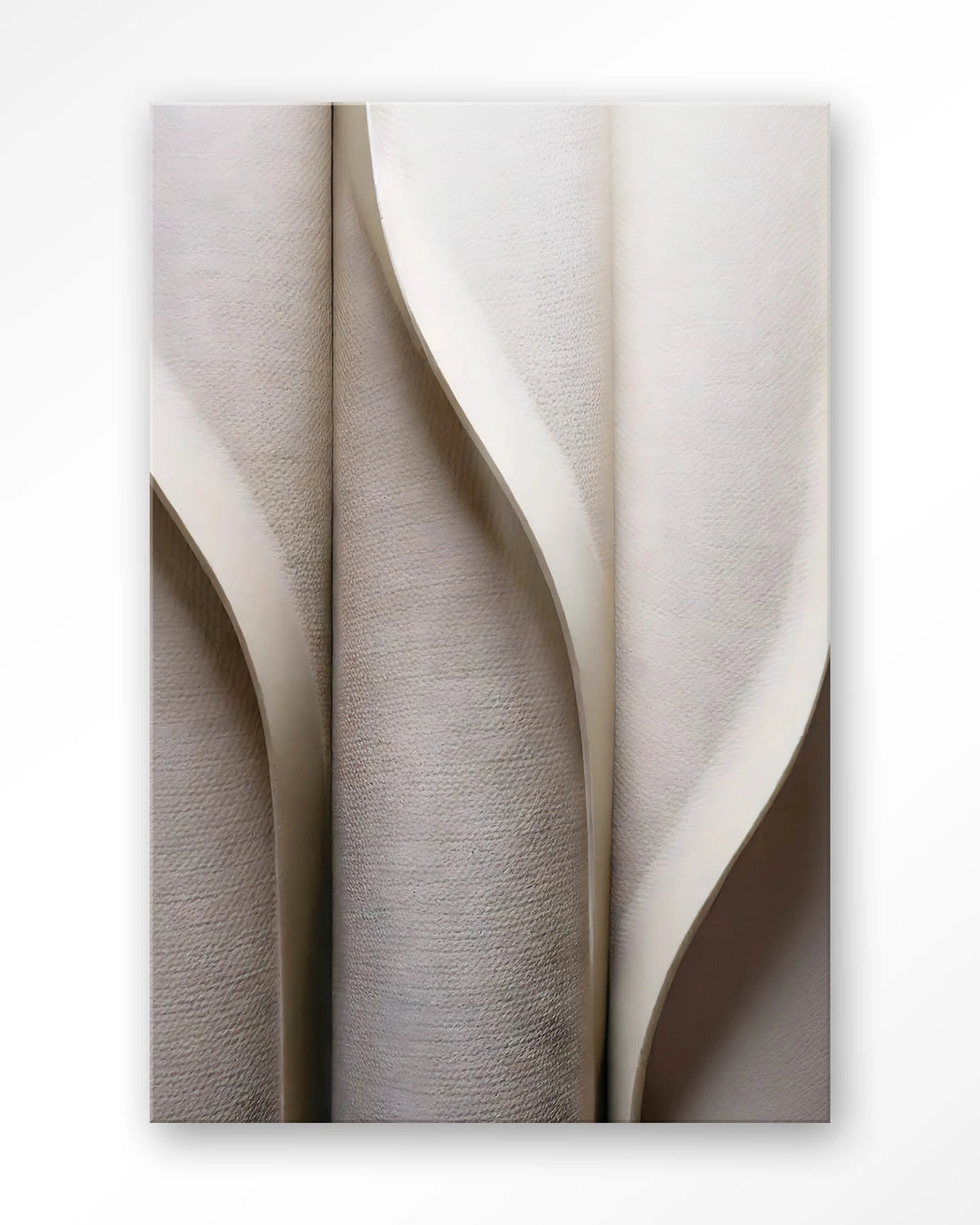 Silent Waves – abstracte plooien in beige – Glas – Blinde montage