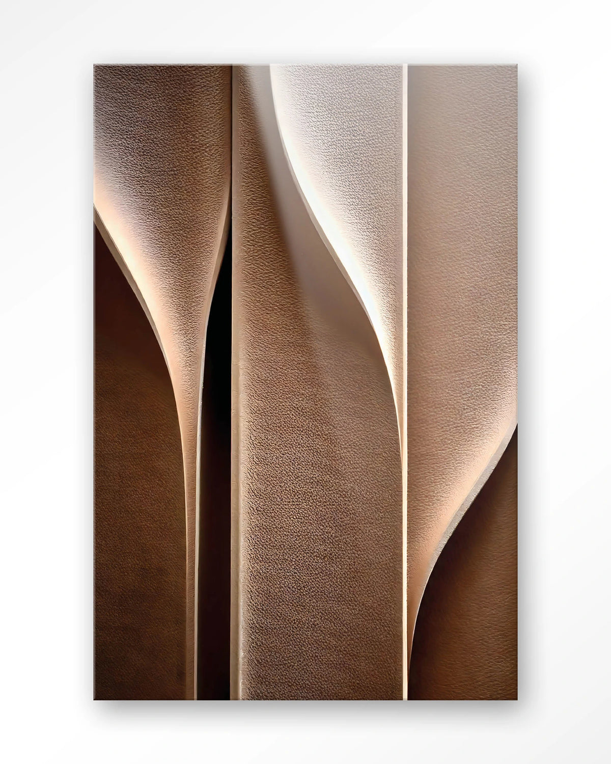 Whispering Curves – abstracte golven in bruin – Glas – Blinde montage