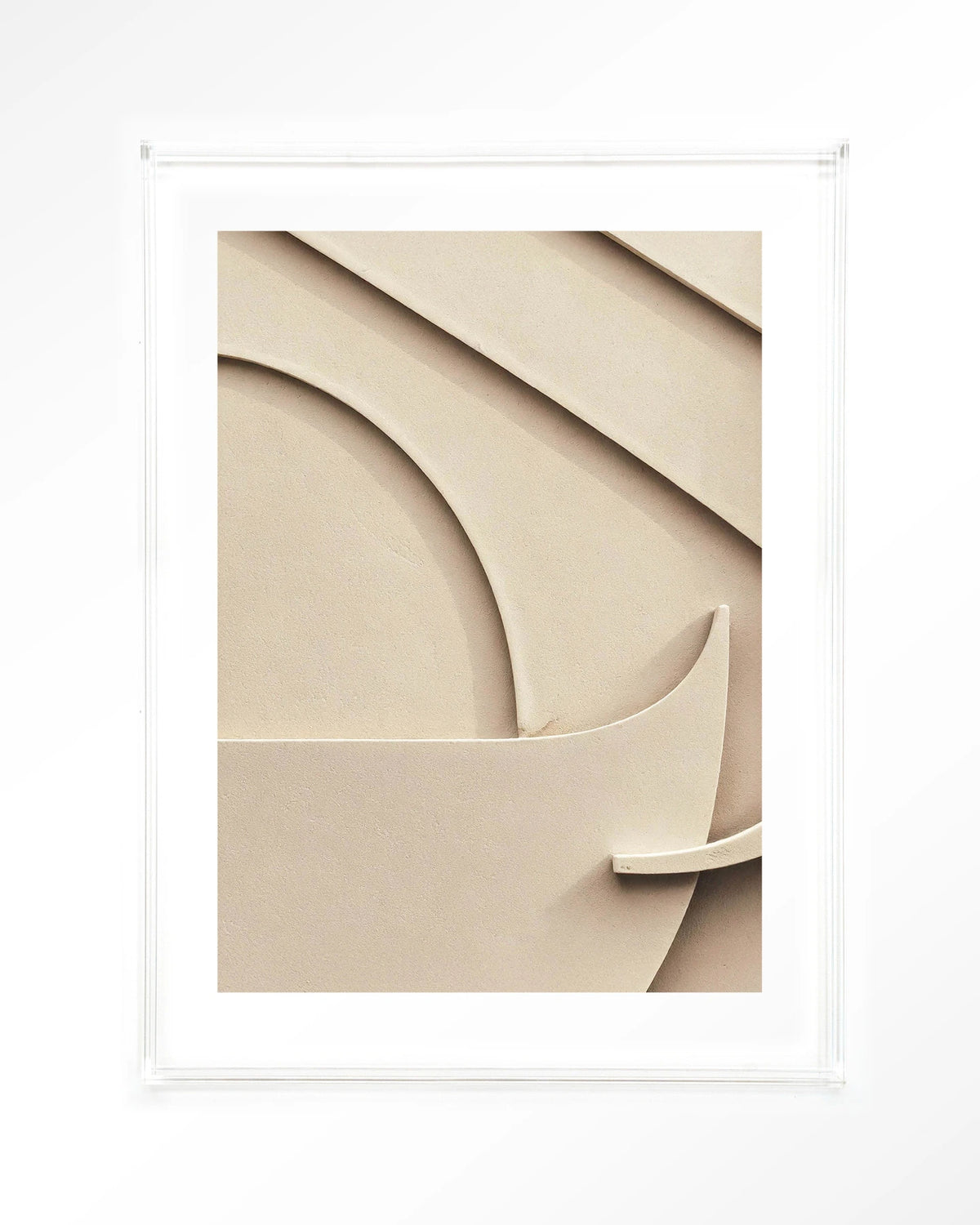 Siaa 1 – abstract reliëf in beige – Art print – Acryl doorzichtig