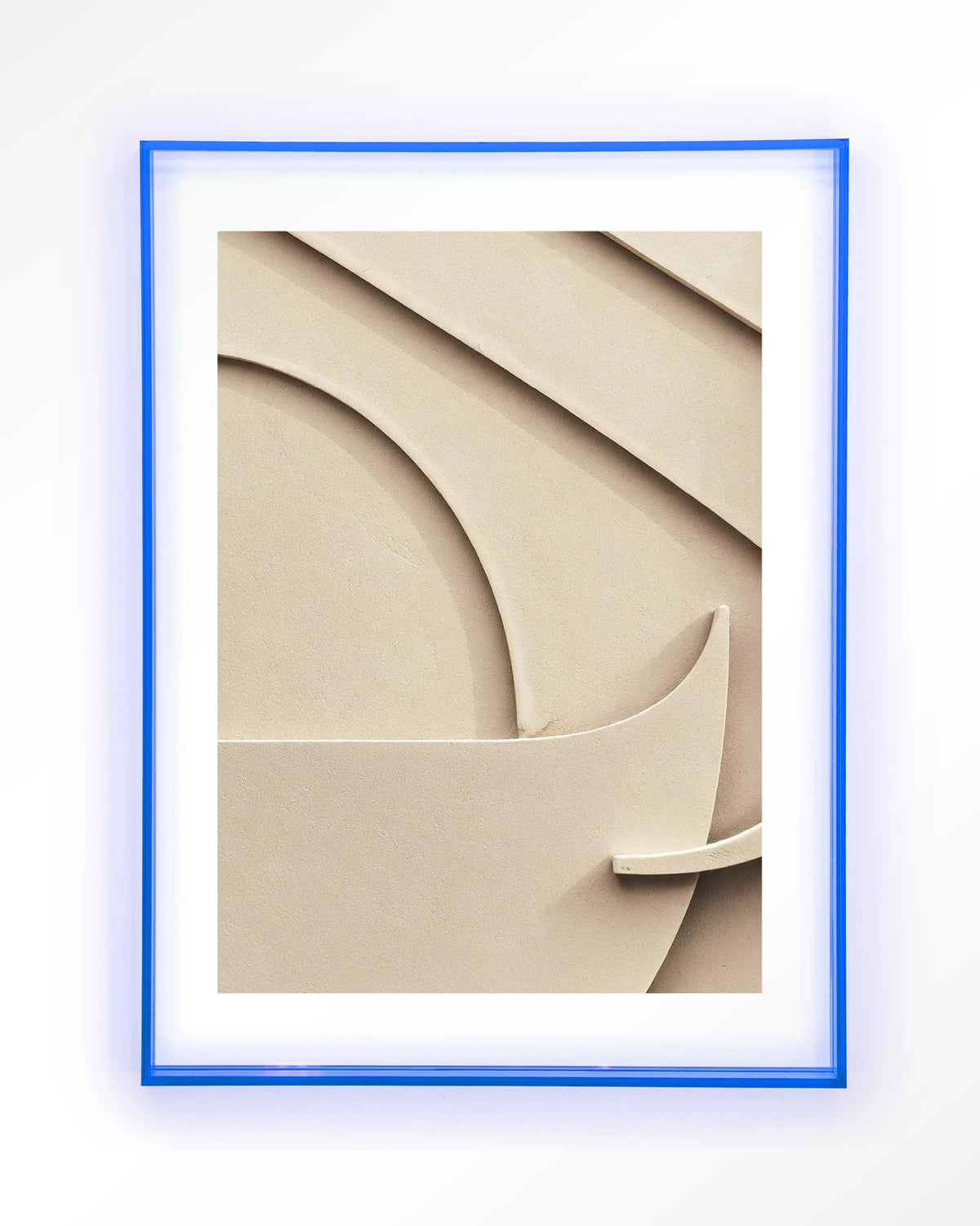 Siaa 1 – abstract reliëf in beige – Art print – Acryl lichtblauw