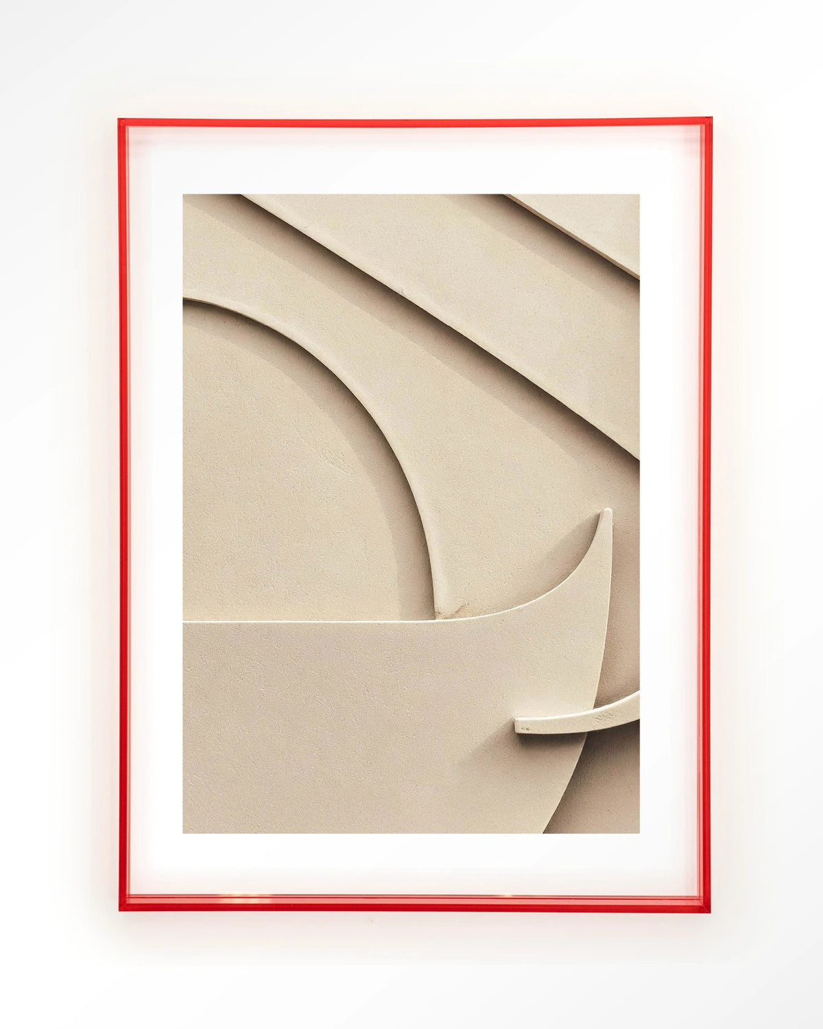 Siaa 1 – abstract reliëf in beige – Art print – Acryl roze