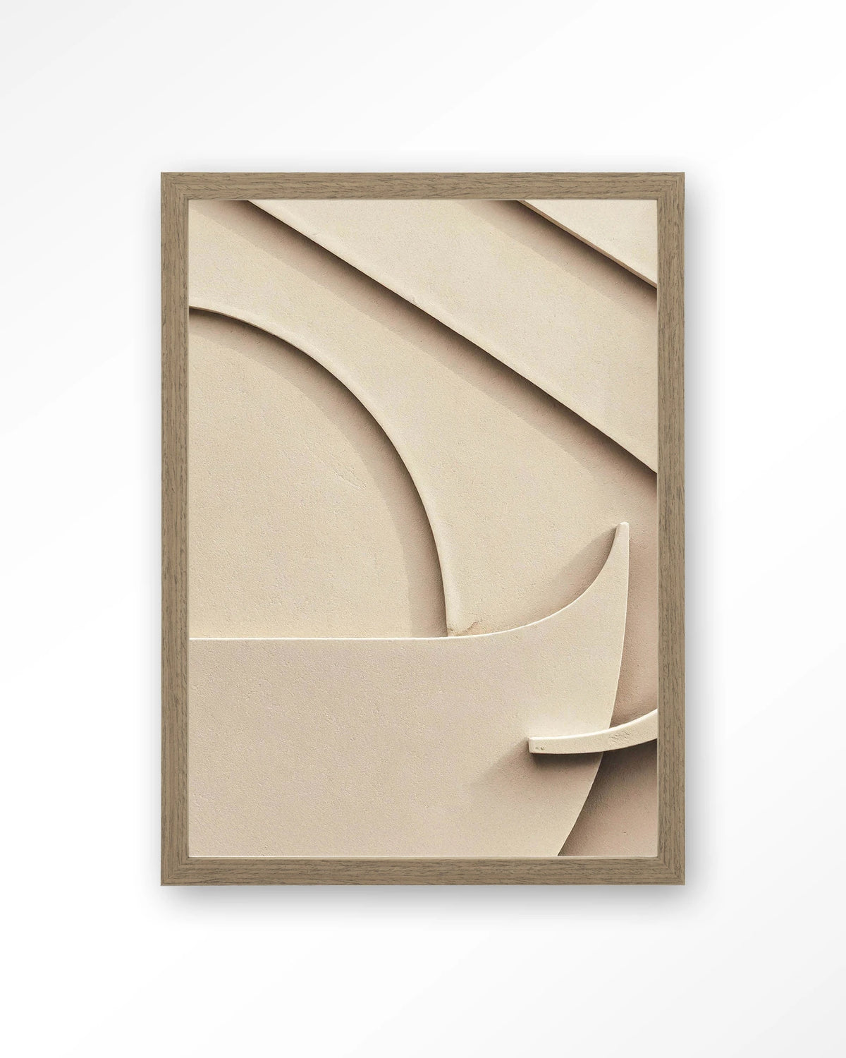 Siaa 1 – abstract reliëf in beige – Art print – Hout bruin