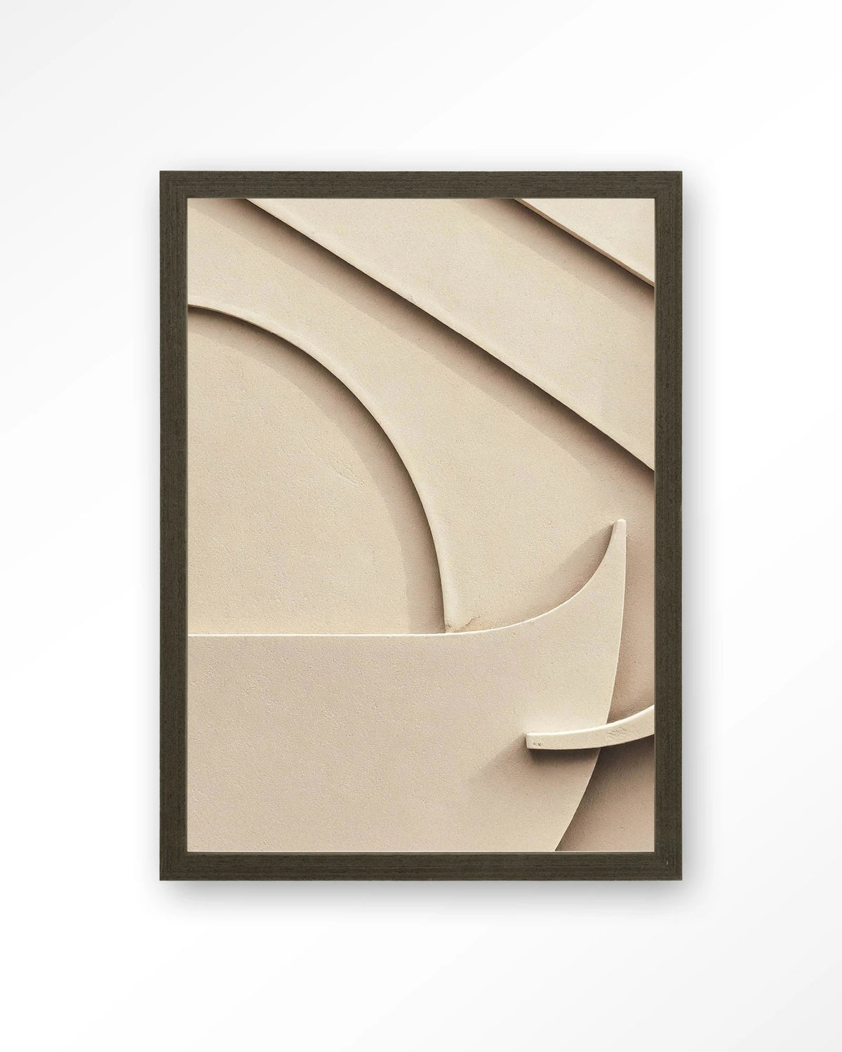 Siaa 1 – abstract reliëf in beige – Art print – Hout donkerbruin