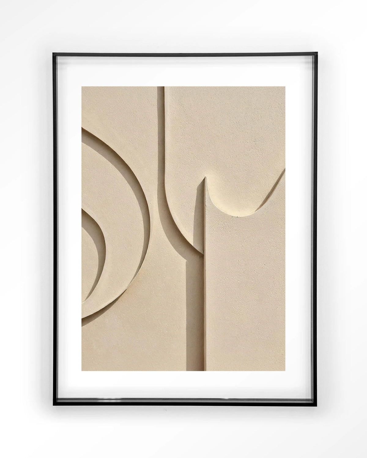 Siaa 2 – reliëf abstract in crème – Art print – Acryl zwart