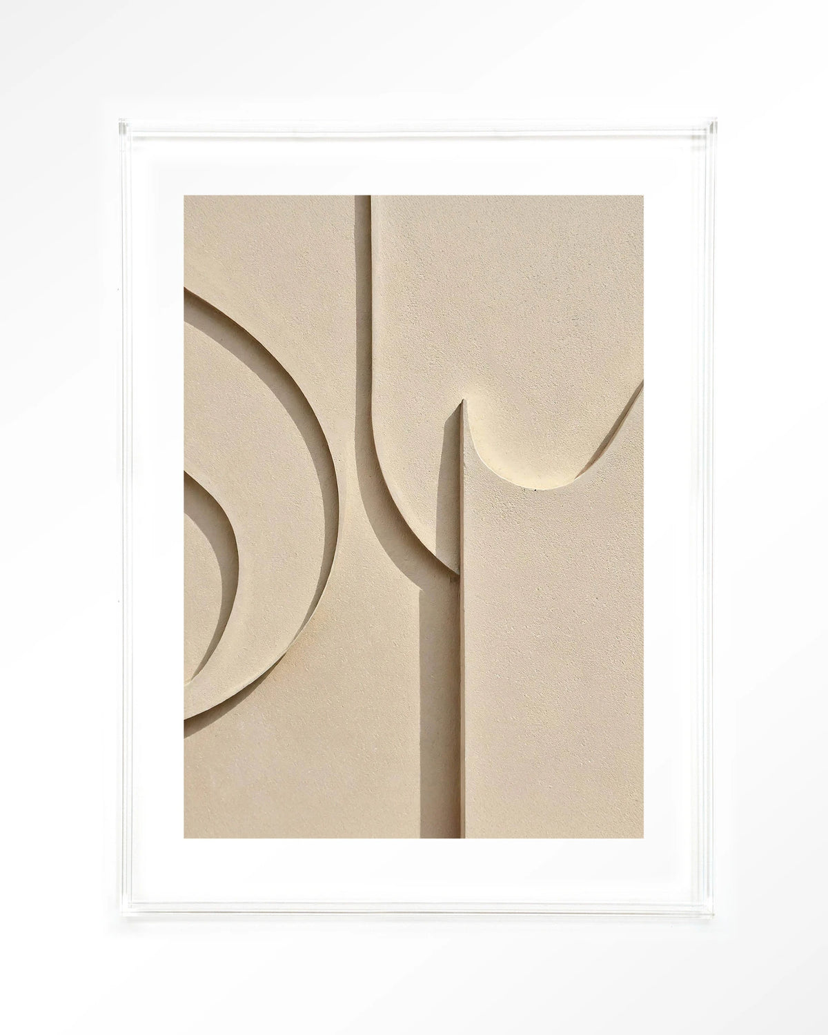 Siaa 2 – reliëf abstract in crème – Art print – Acryl doorzichtig