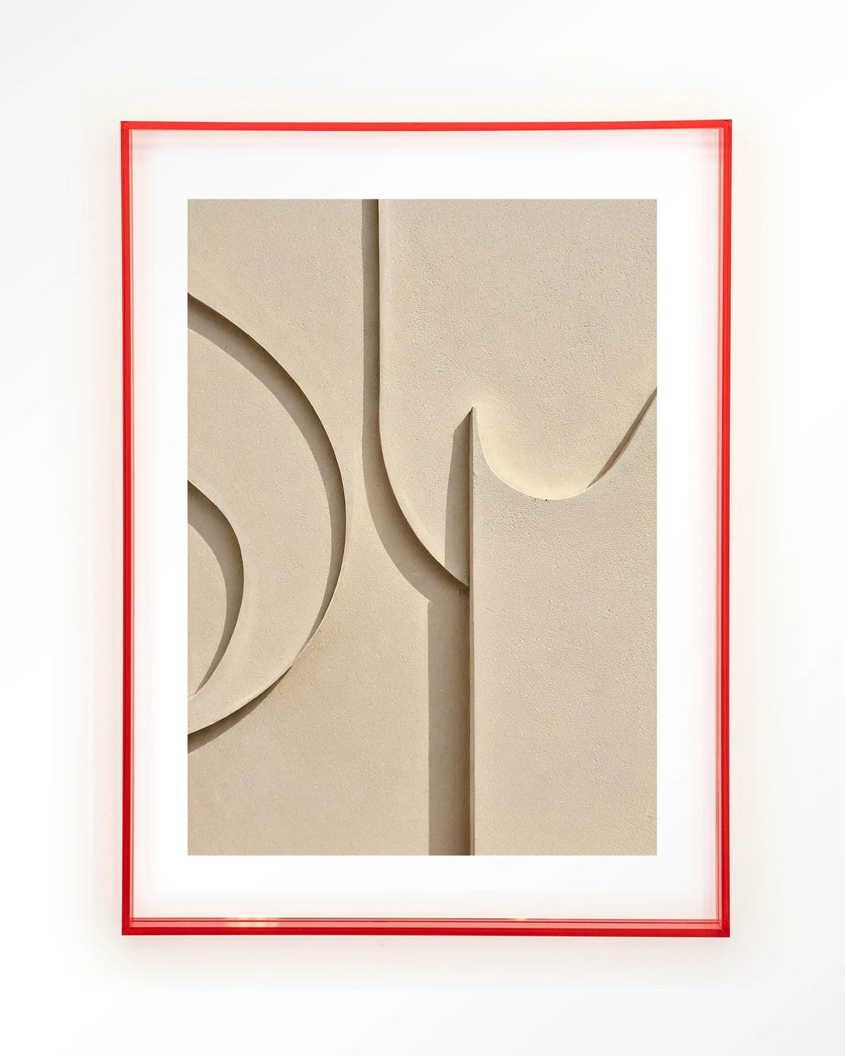 Siaa 2 – reliëf abstract in crème – Art print – Acryl roze