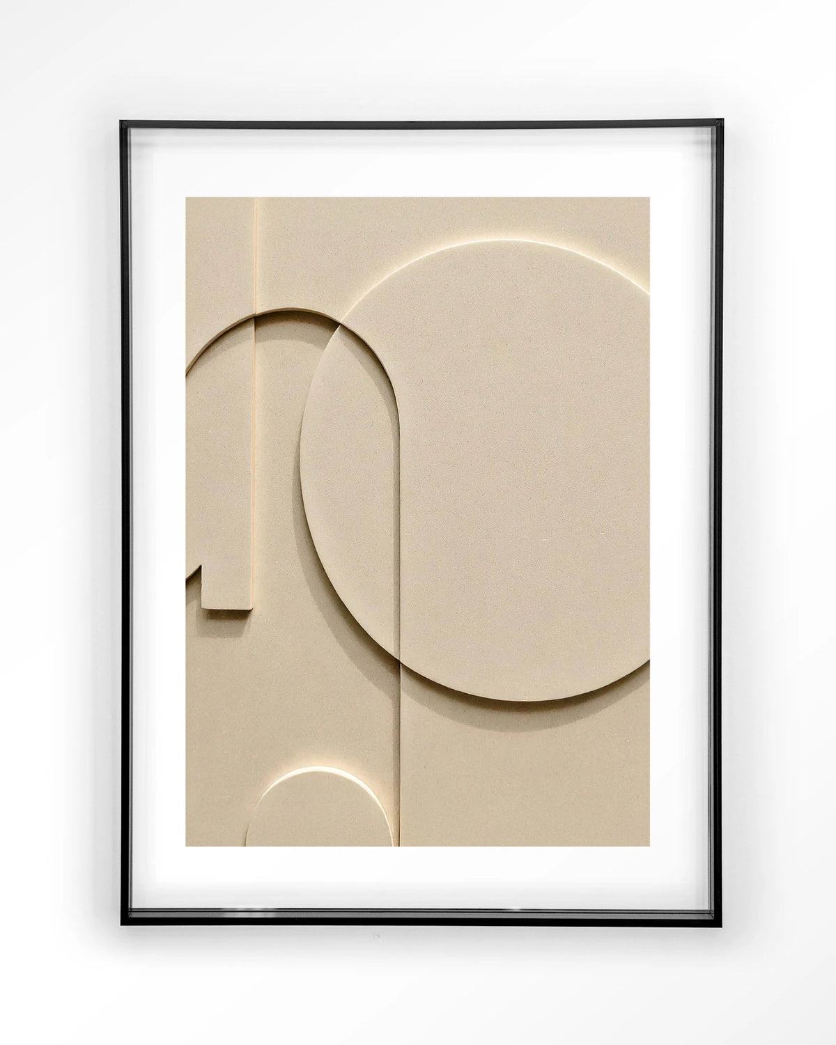Siaa 3 – abstract reliëf in crème – Art print – Acryl zwart