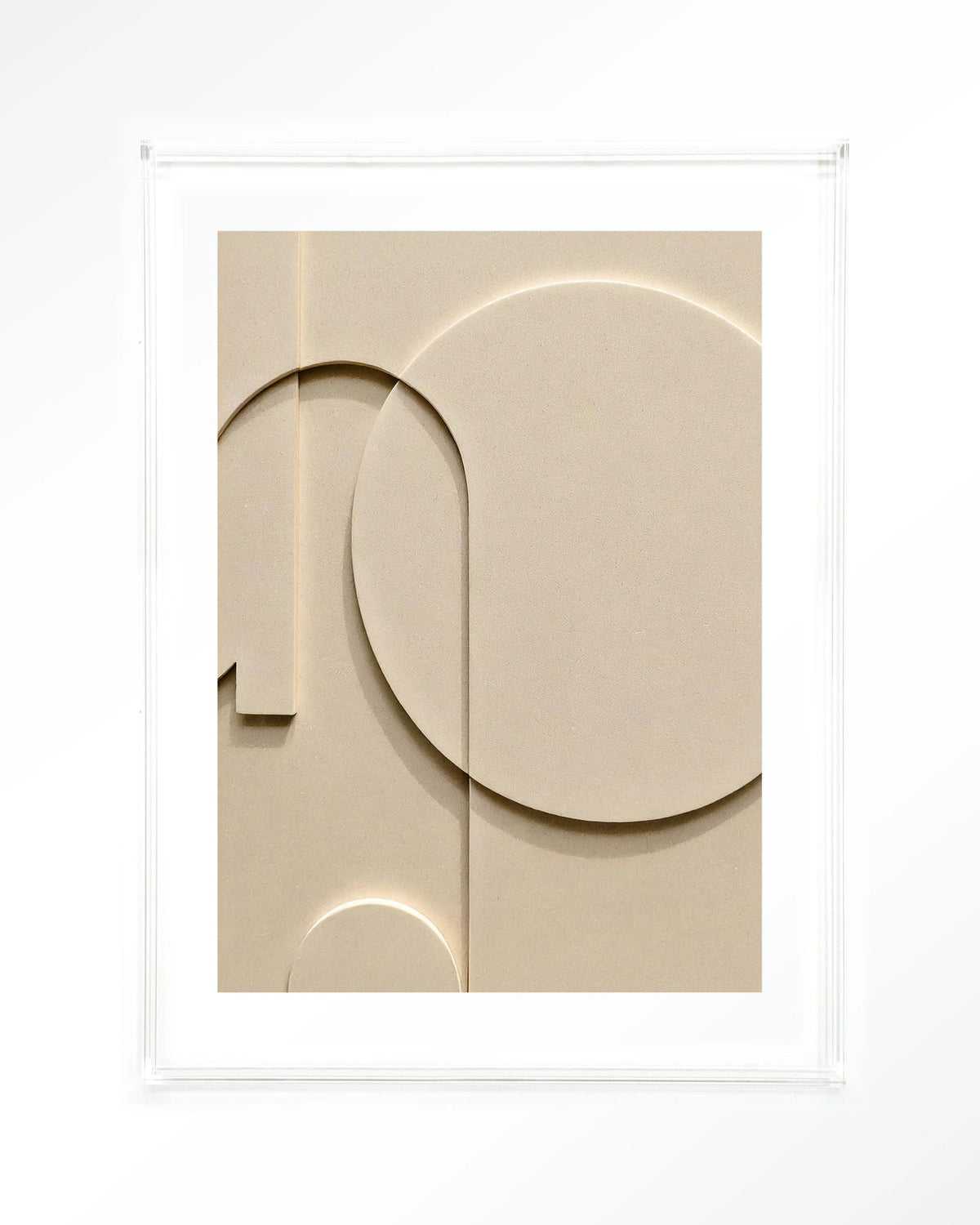 Siaa 3 – abstract reliëf in crème – Art print – Acryl doorzichtig