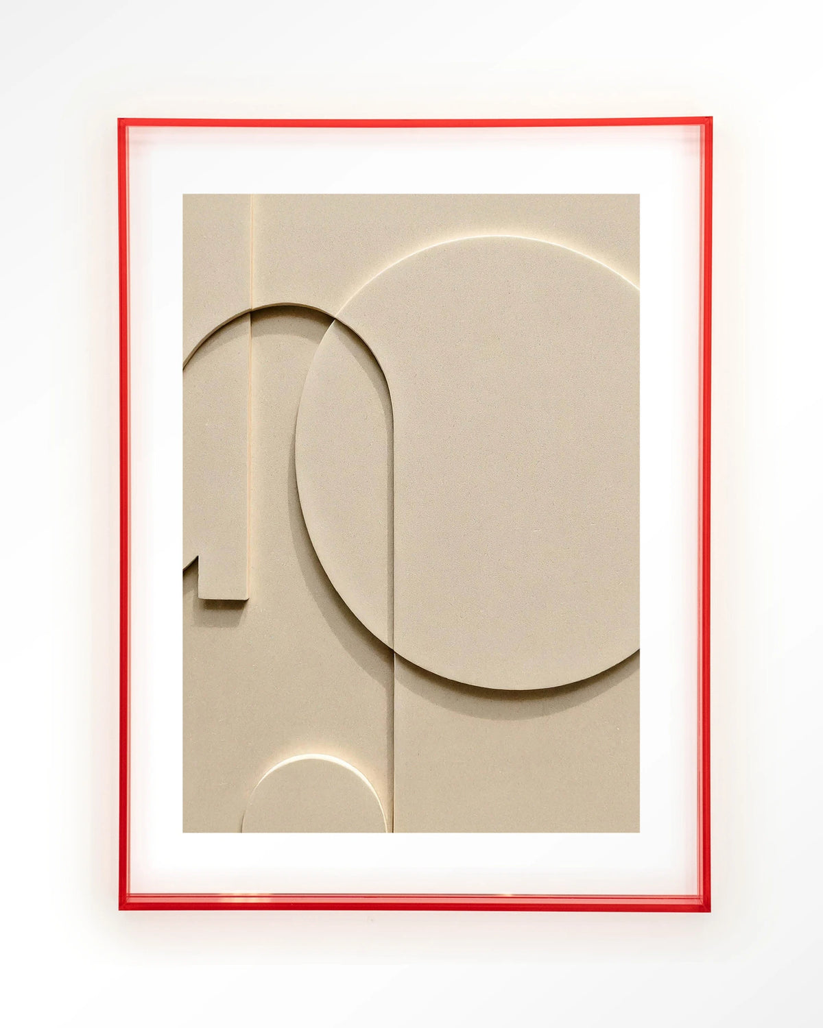 Siaa 3 – abstract reliëf in crème – Art print – Acryl roze
