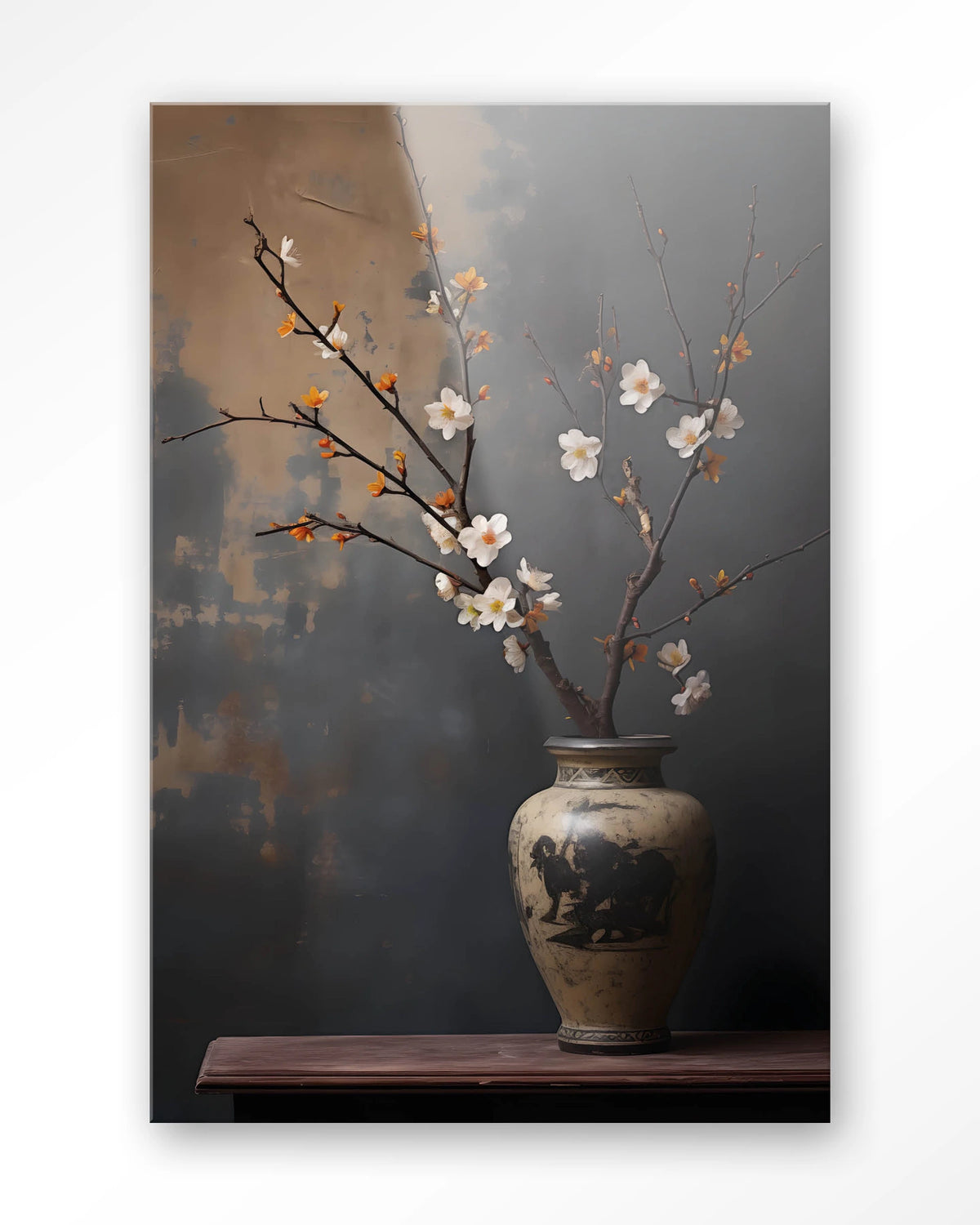 Dark Blossom Vase – bloesemtak in vaas – Glas – Blinde montage