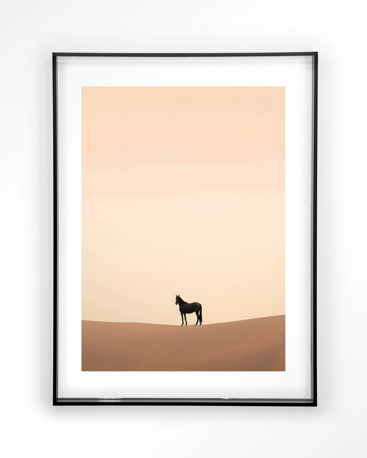 Desert Horse – paard in woestijn – Art print – Acryl zwart