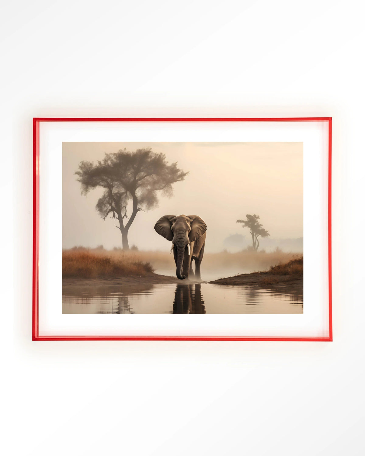 Savannah Elephant – olifant in de savanne – Art print – Acryl roze