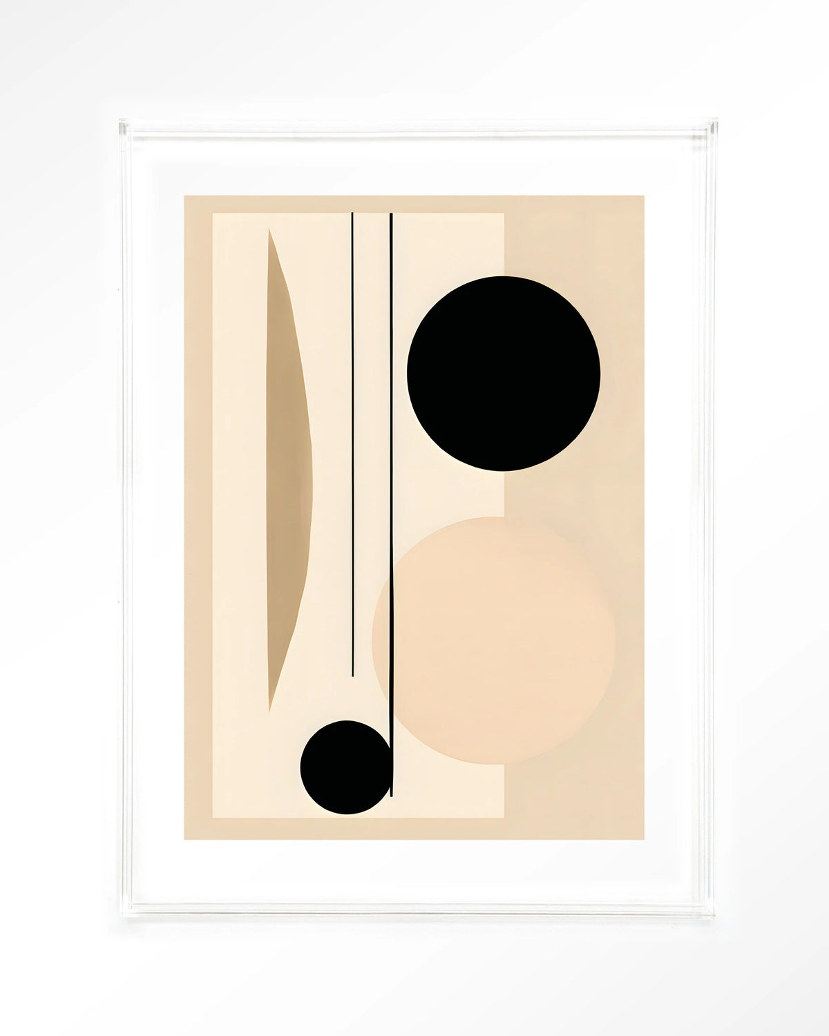 Nagoya – abstract in beige en zwart – Art print – Acryl doorzichtig