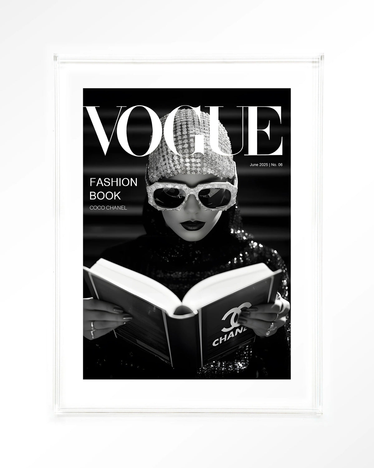 Fashion Book Black – Art print – Acryl doorzichtig