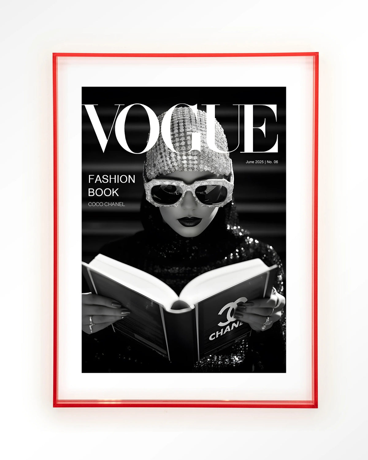 Fashion Book Black – Art print – Acryl roze