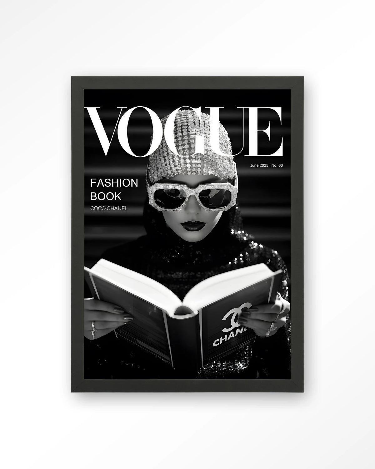 Fashion Book Black – Art print – Hout zwart