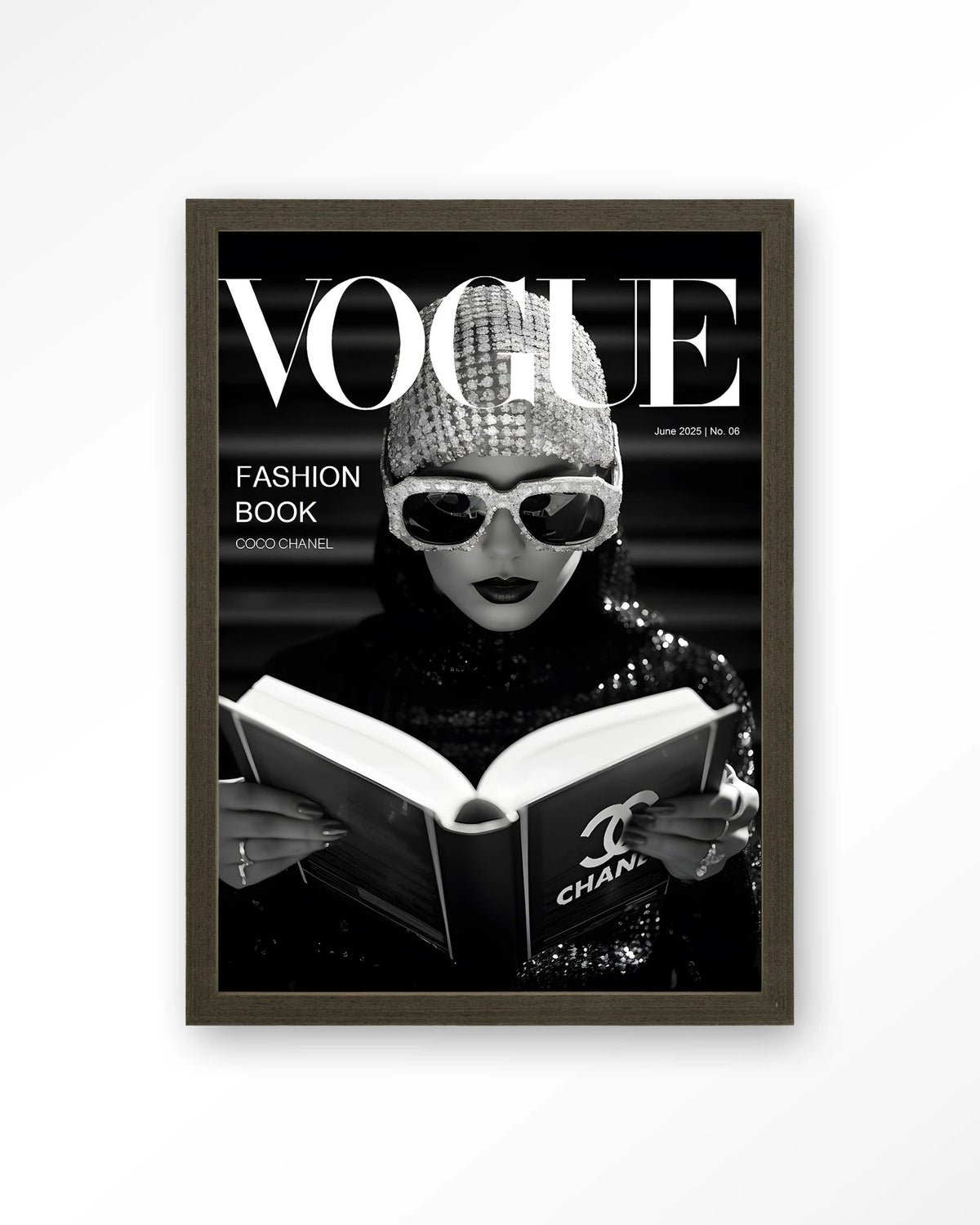 Fashion Book Black – Art print – Hout donkerbruin