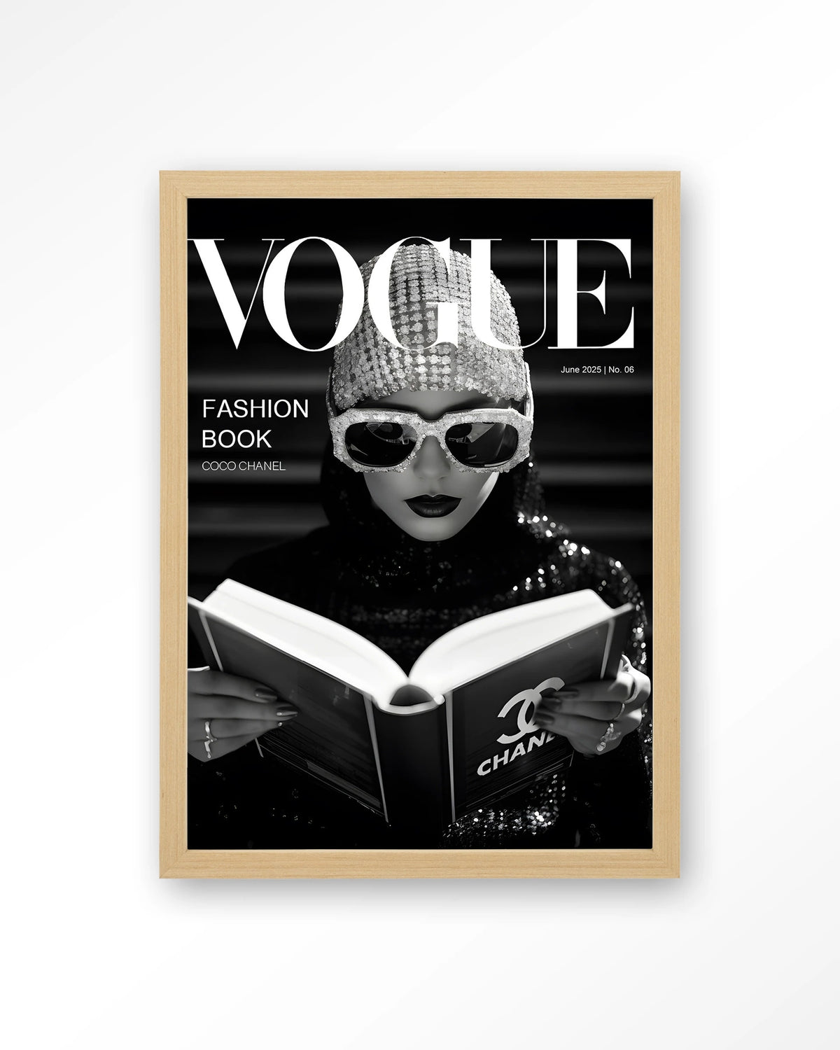 Fashion Book Black – Art print – Hout naturel
