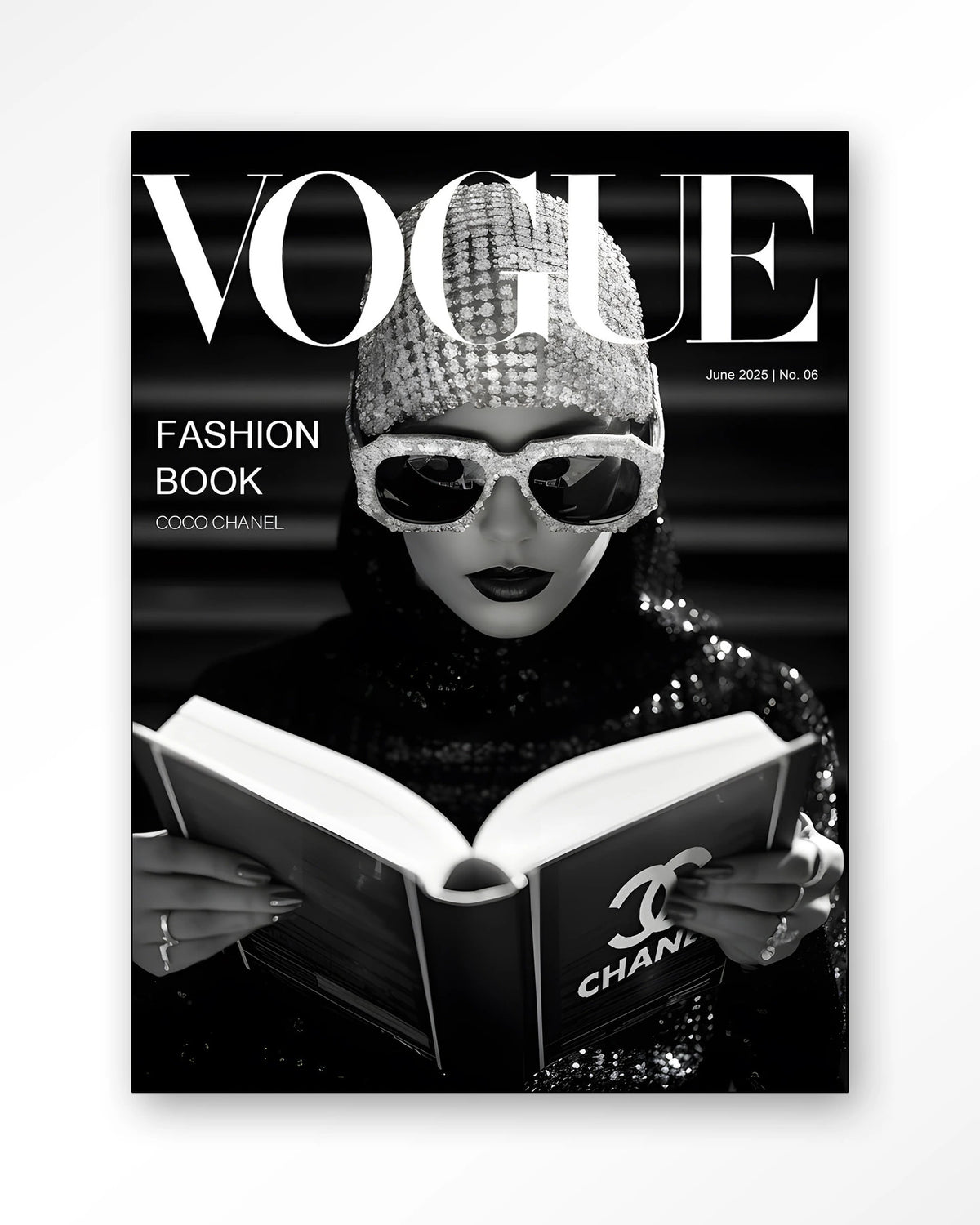 Fashion Book Black – Wandkleed – Frame – zwart