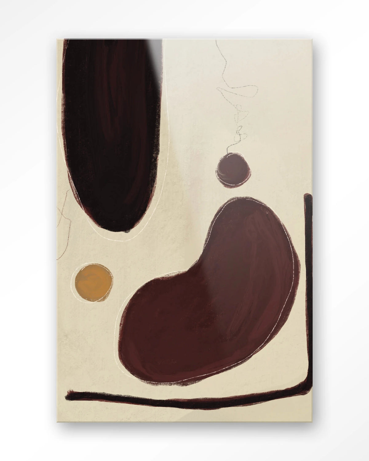 Sendai – abstract in bordeaux en beige – Glas – Blinde montage