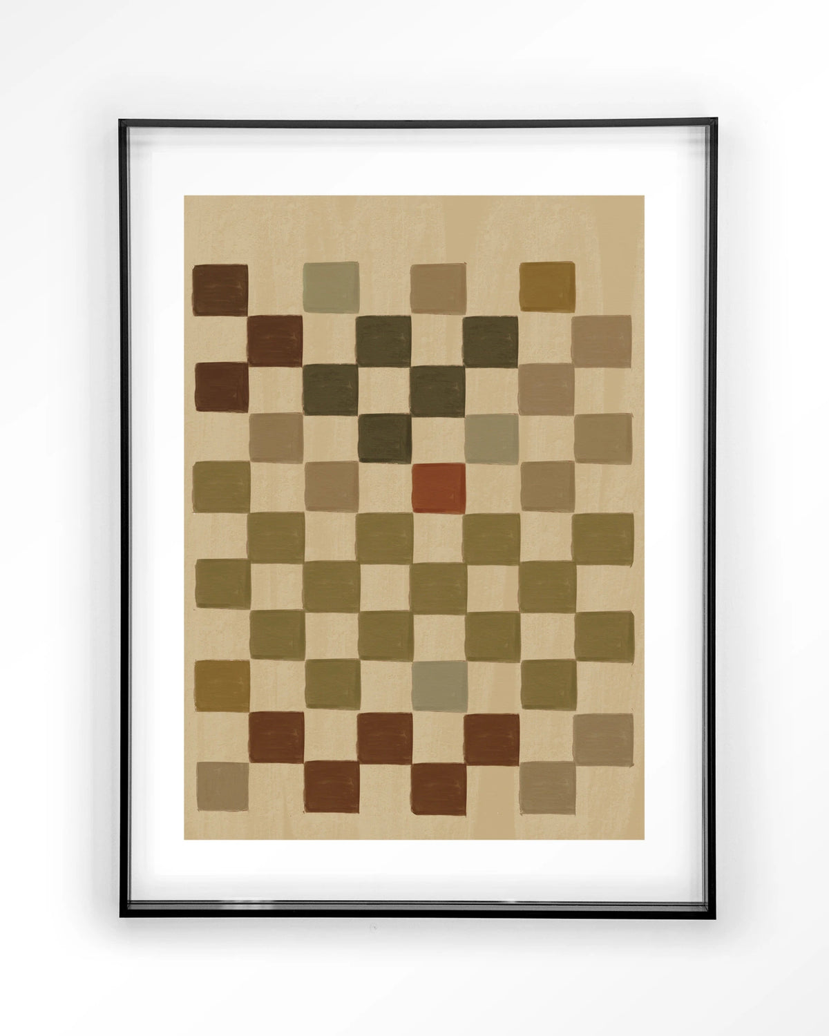 Cuba – ruitpatroon in aardetinten – Art print – Acryl zwart