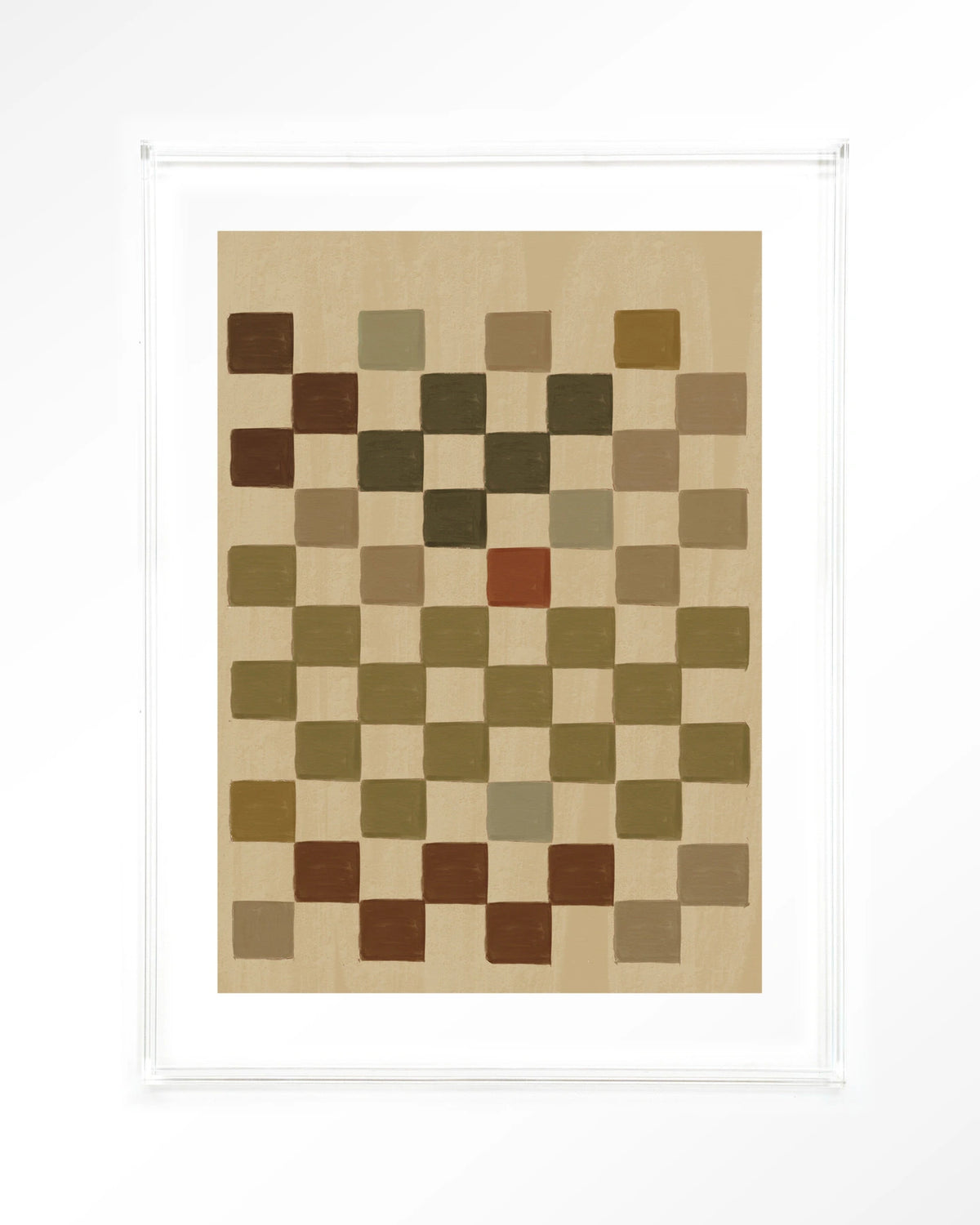Cuba – ruitpatroon in aardetinten – Art print – Acryl doorzichtig