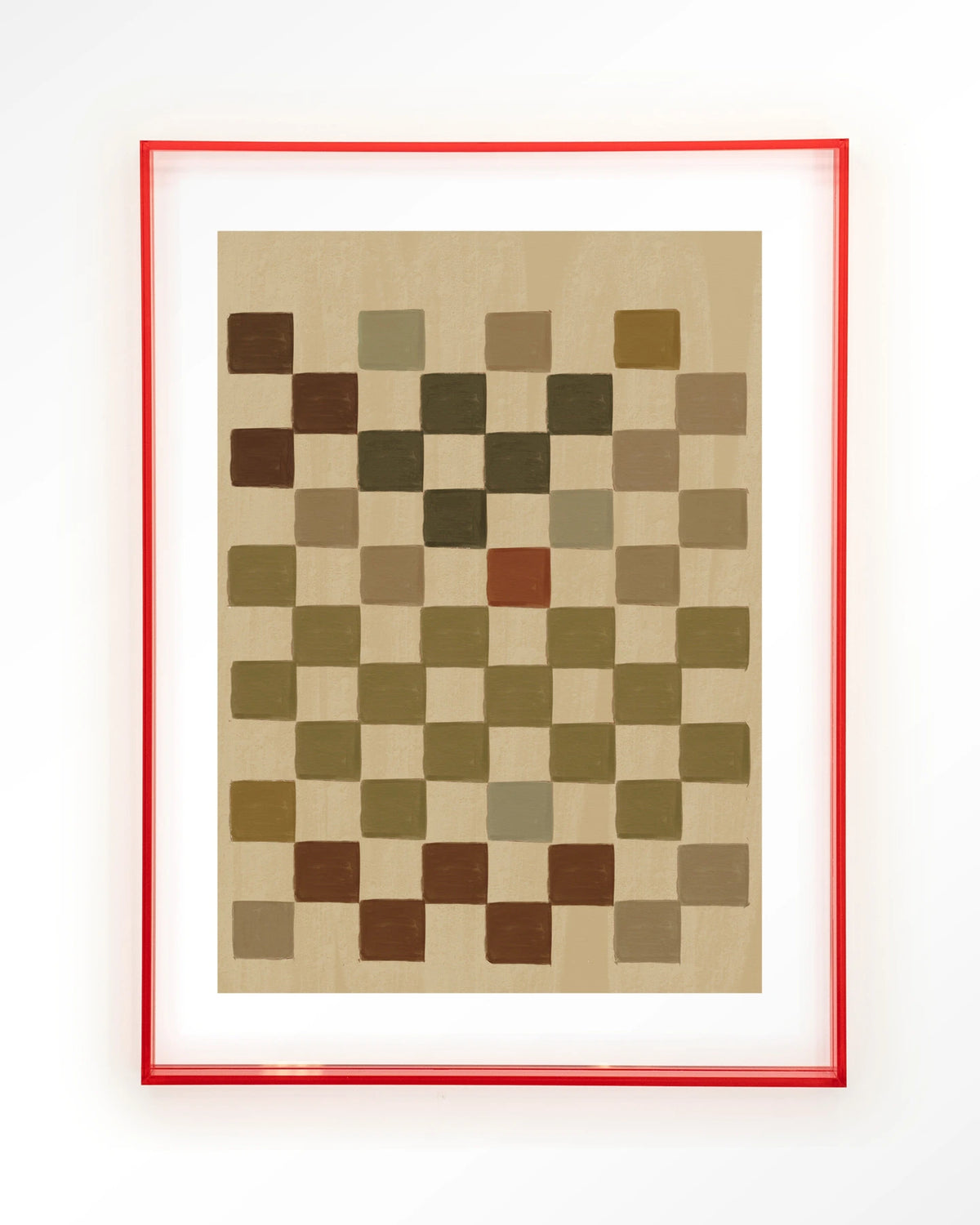 Cuba – ruitpatroon in aardetinten – Art print – Acryl roze