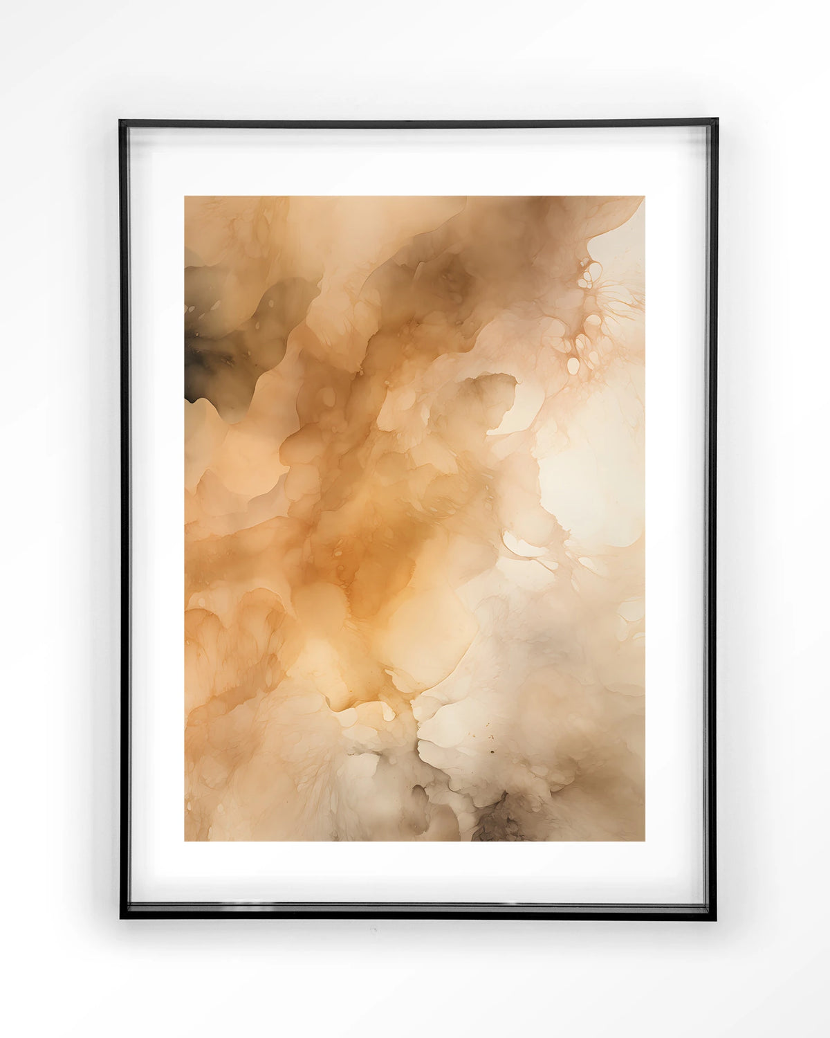 Rusty Clouds – abstract in oranje wolken – Art print – Acryl zwart