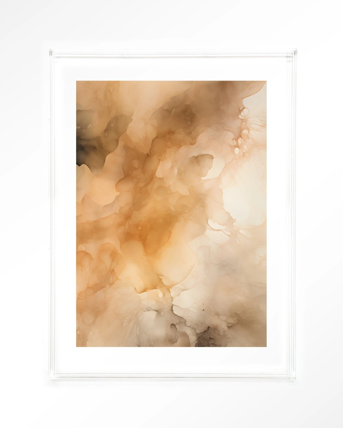 Rusty Clouds – abstract in oranje wolken – Art print – Acryl doorzichtig
