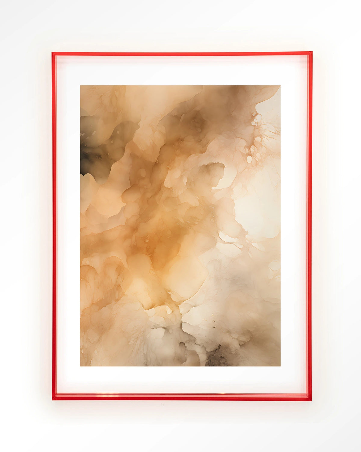 Rusty Clouds – abstract in oranje wolken – Art print – Acryl roze