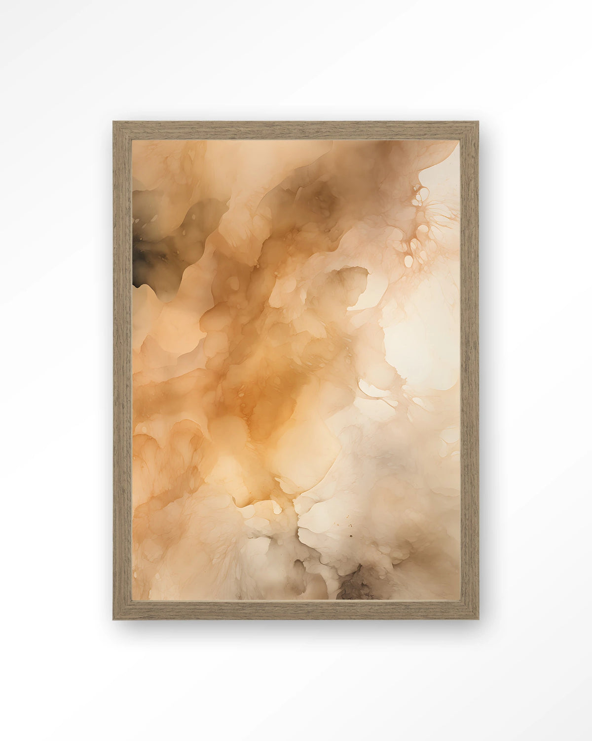 Rusty Clouds – abstract in oranje wolken – Art print – Hout bruin