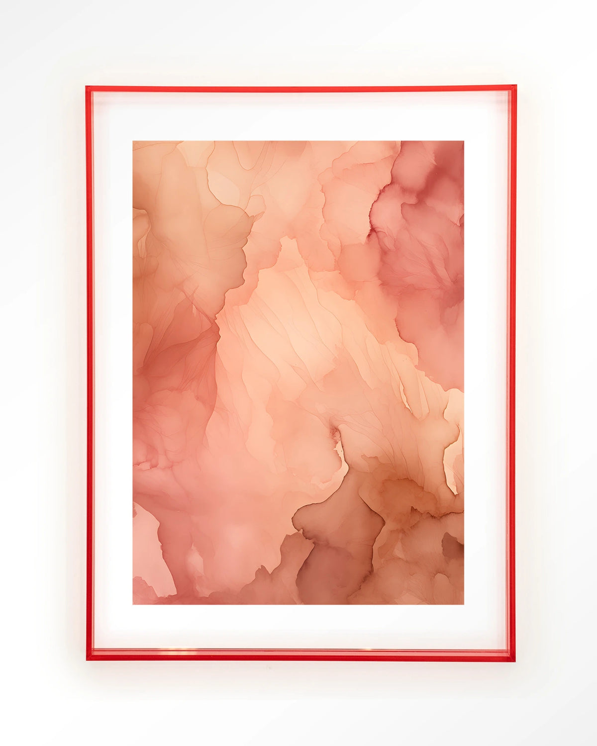 Flowing Pink – roze aquarel met vloeiende kleuren – Art print – Acryl roze