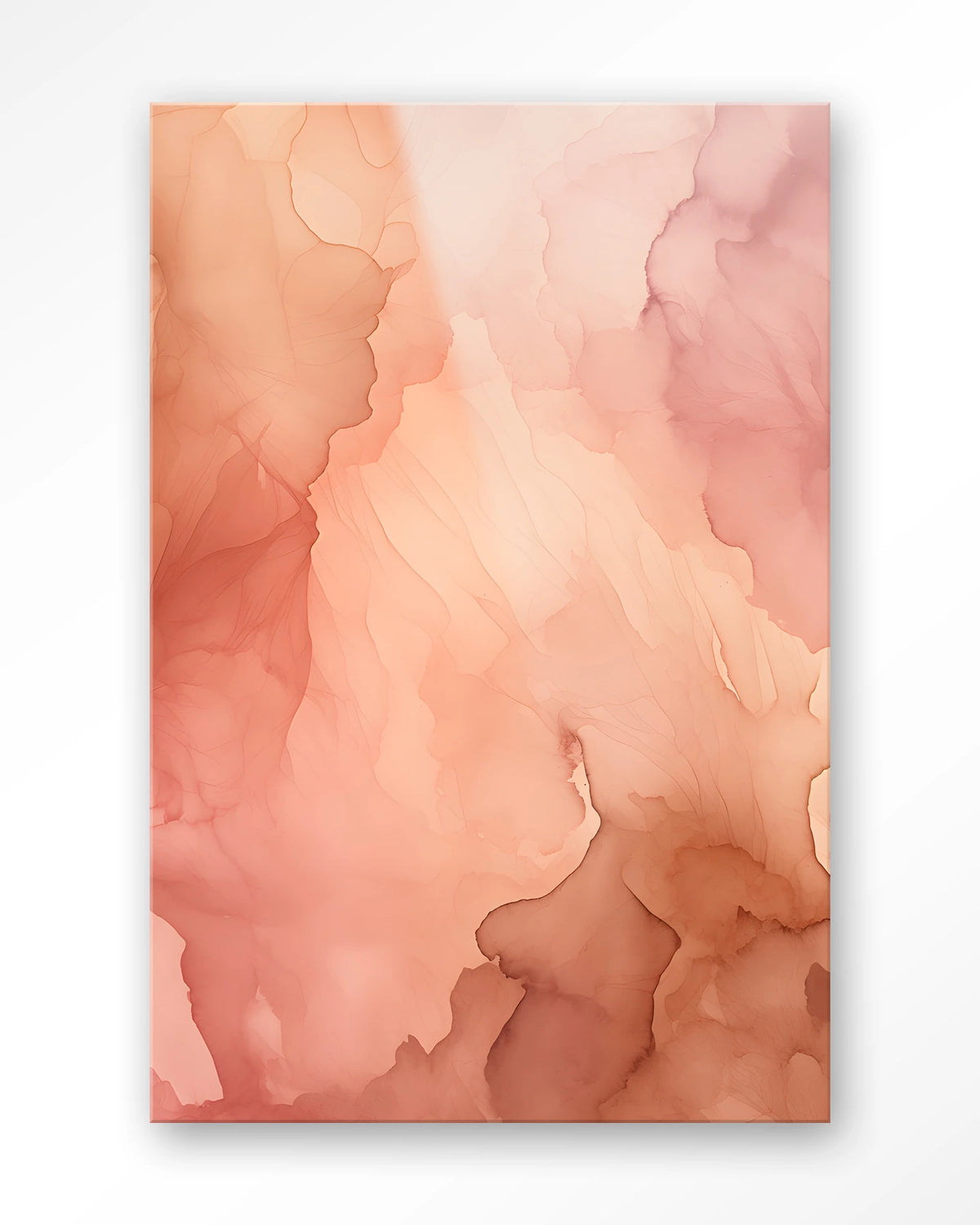 Flowing Pink – roze aquarel met vloeiende kleuren – Glas – Blinde montage