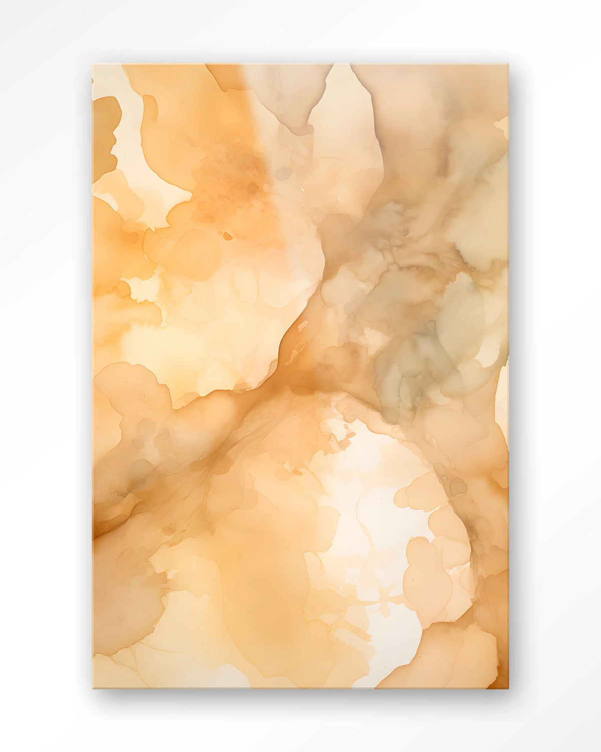 Liquid Cinnamon – abstract in oranje aquarel – Glas – Blinde montage
