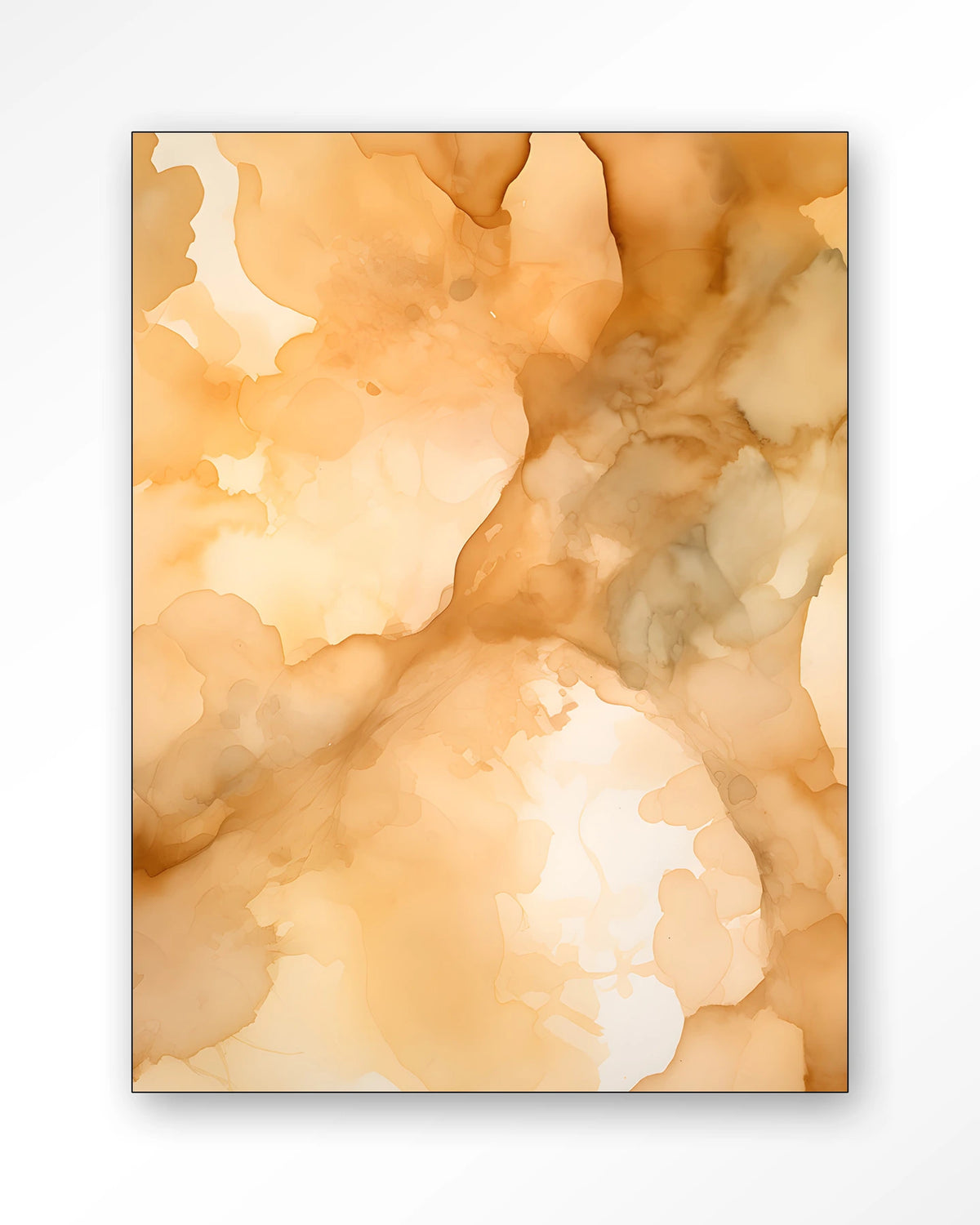 Liquid Cinnamon – abstract in oranje aquarel – Wandkleed – Frame – zwart