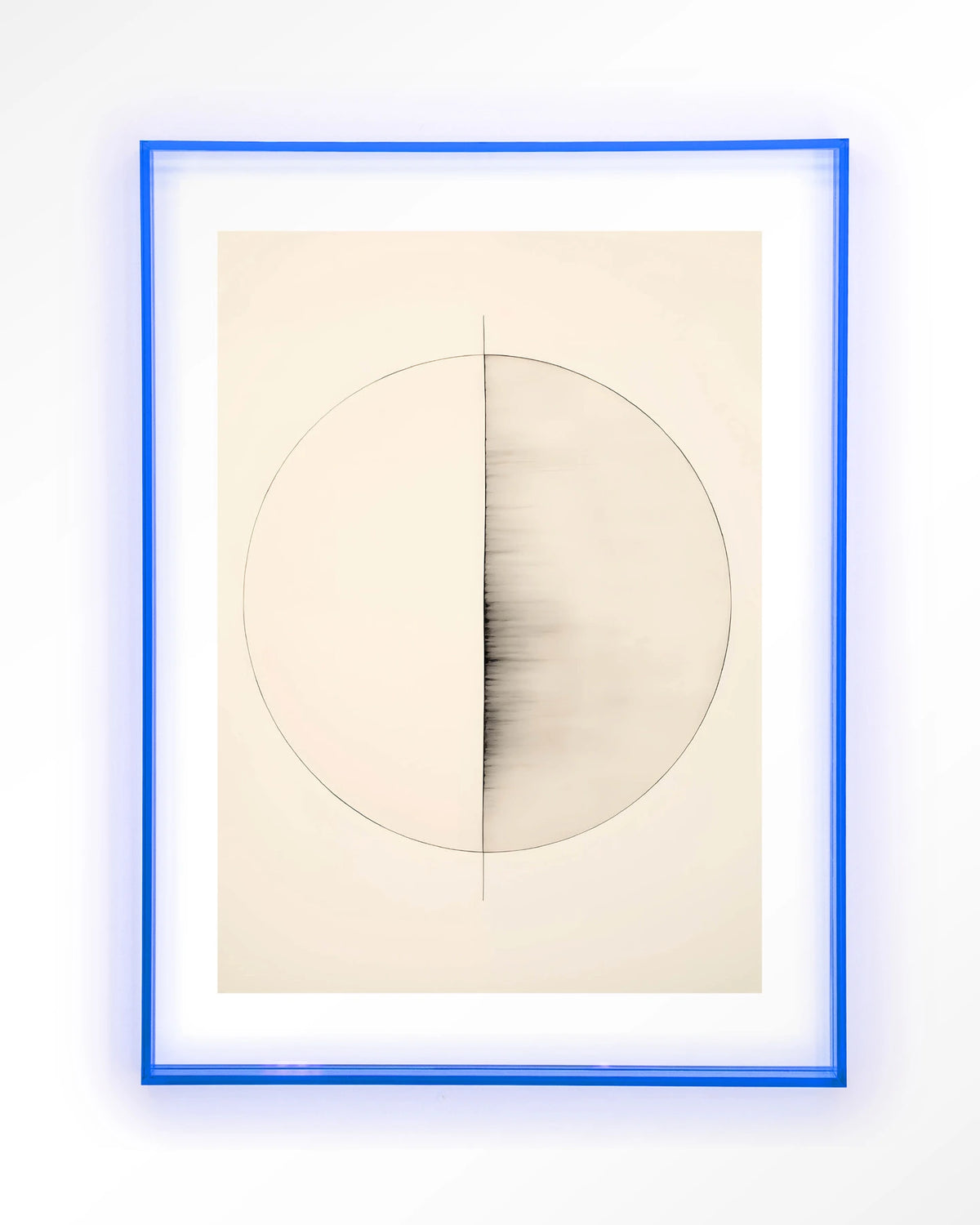 Nara – cirkel in lijntekening, minimalistisch – Art print – Acryl lichtblauw