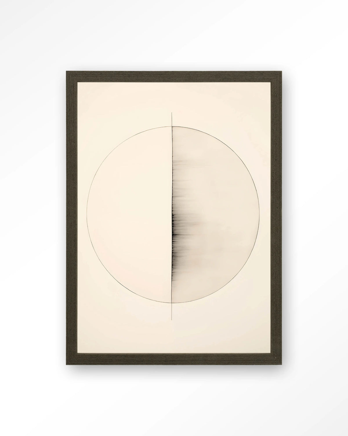 Nara – cirkel in lijntekening, minimalistisch – Art print – Hout donkerbruin