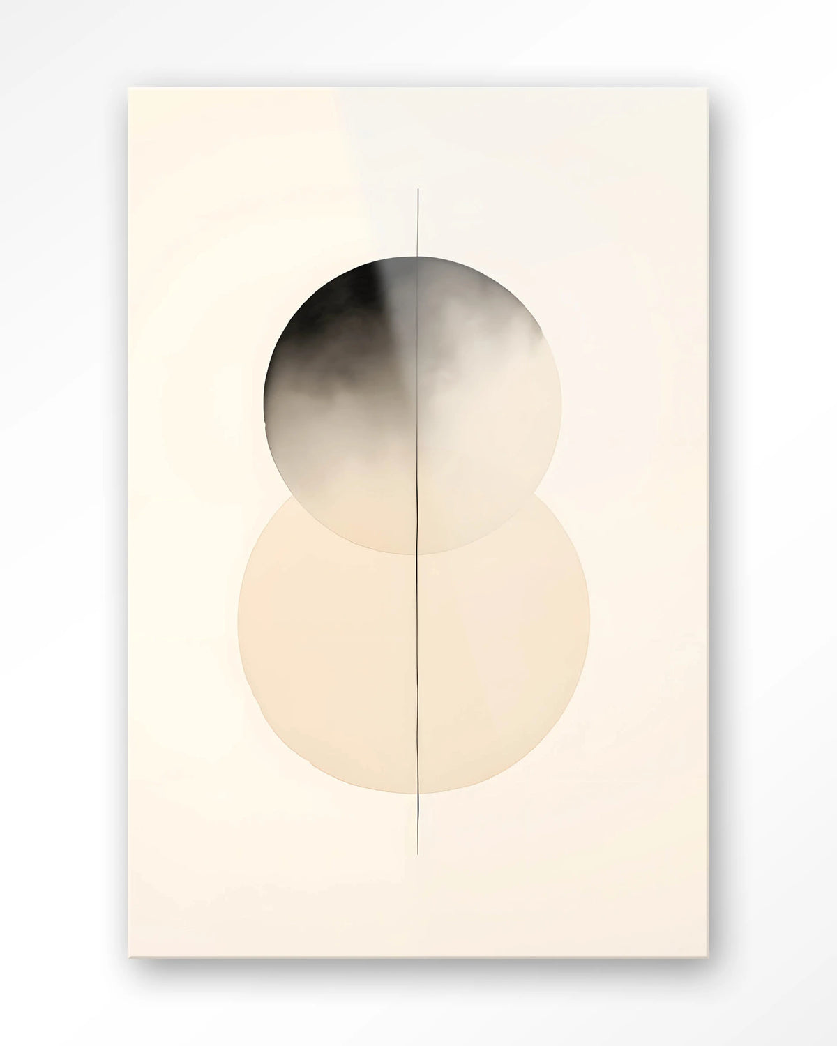 Kobe – abstract met cirkels in zwart en crème – Glas – Blinde montage