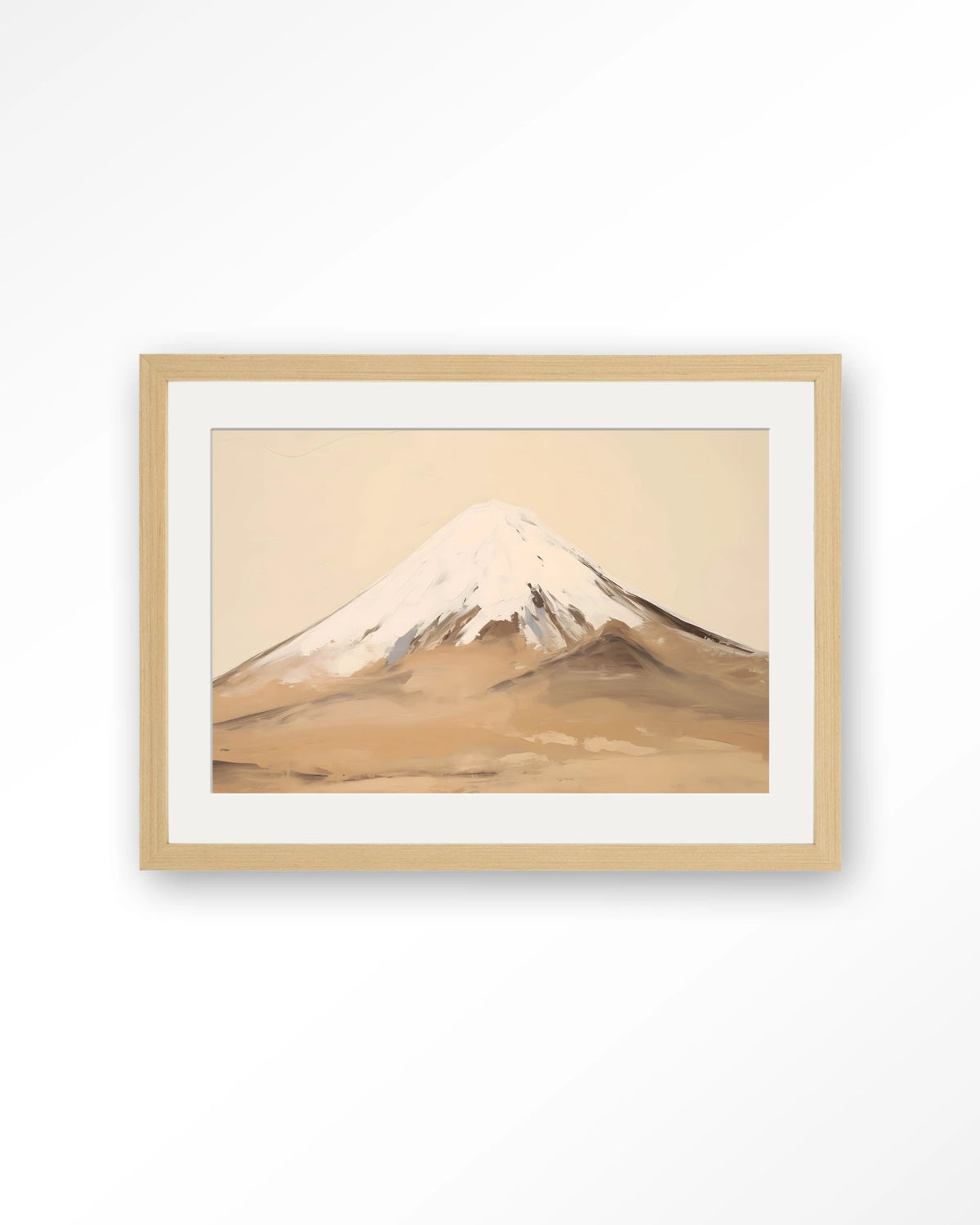 Fuji Mountain – berg Fuji landschap – Art print – Hout naturel + passe-partout