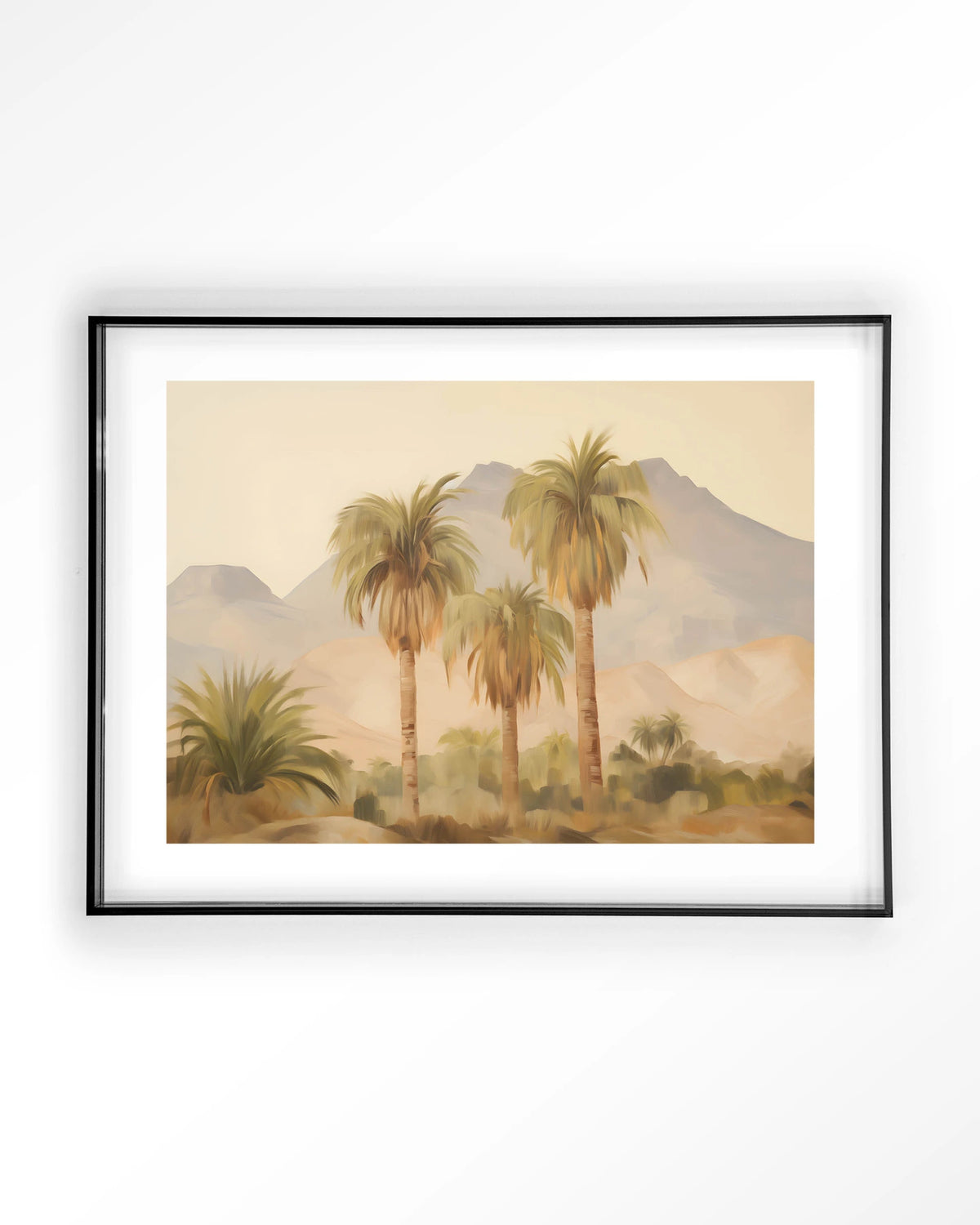 Tunesia – palmbomen in landschap – Art print – Acryl zwart