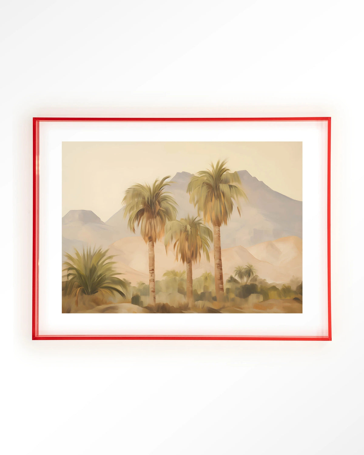 Tunesia – palmbomen in landschap – Art print – Acryl roze