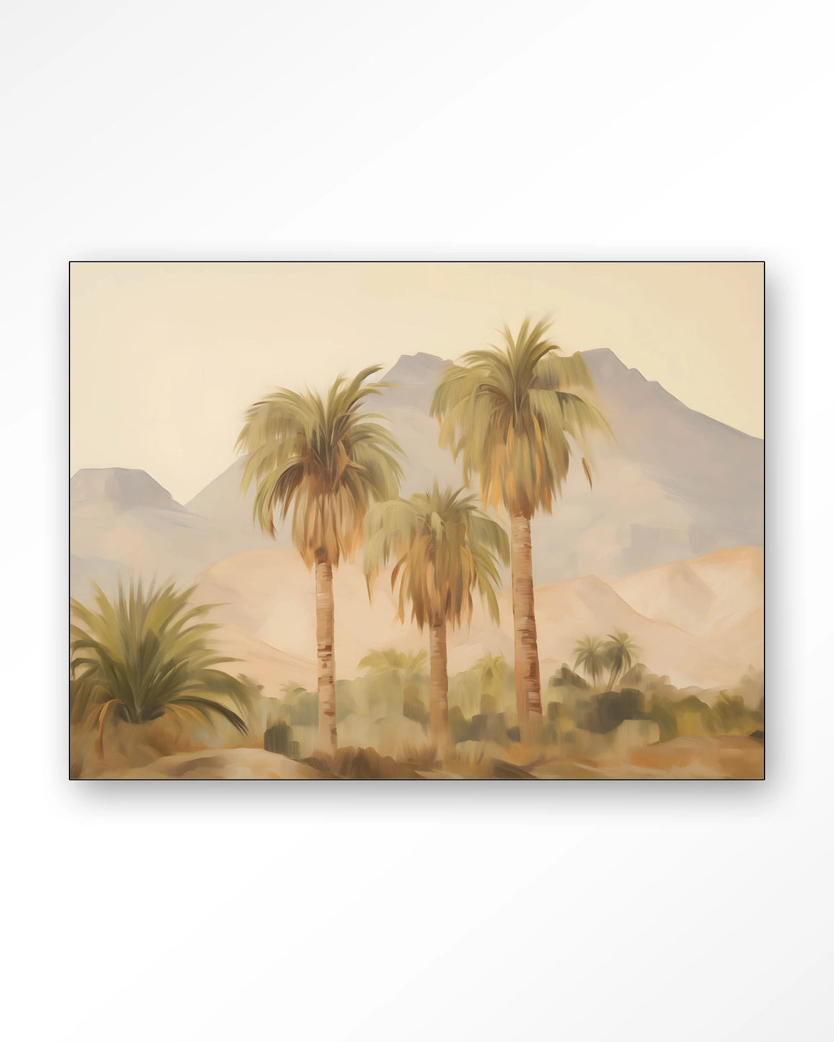Tunesia – palmbomen in landschap – Wandkleed – Frame – zwart