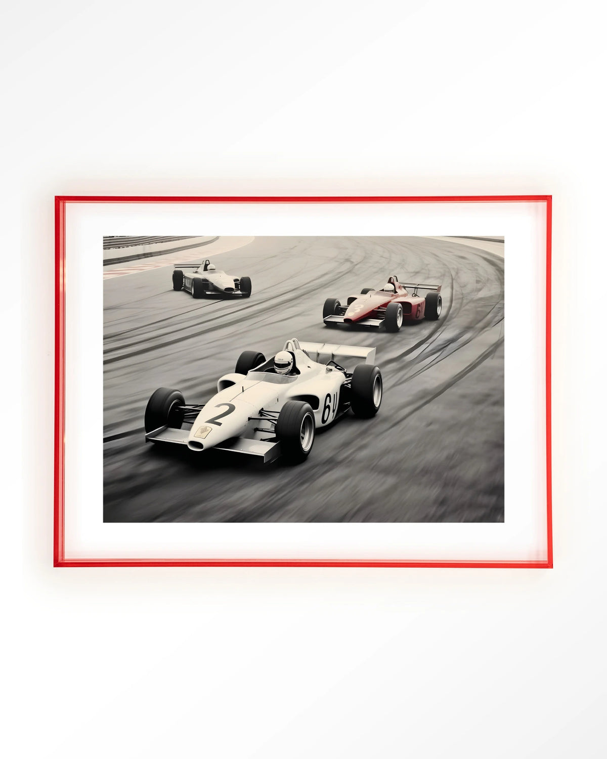 Race Track – formule 1-auto's op racebaan – Art print – Acryl roze