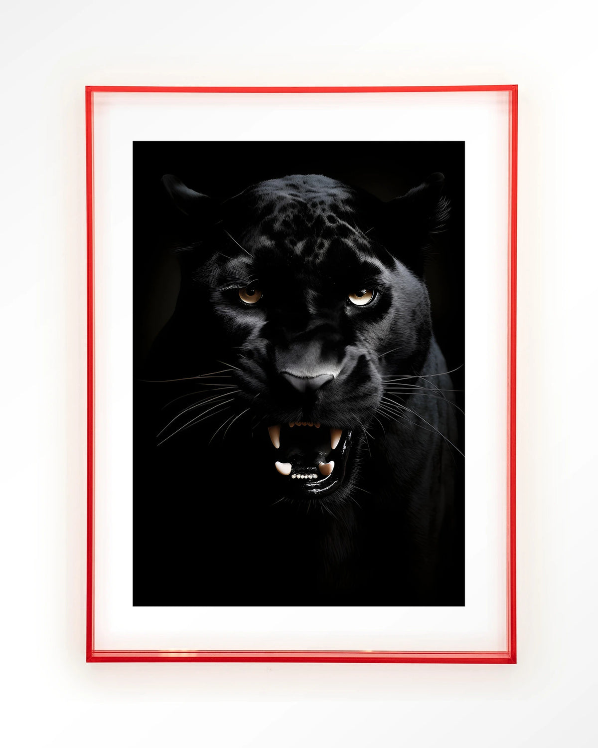 Rawr Panther – zwarte panter – Art print – Acryl roze