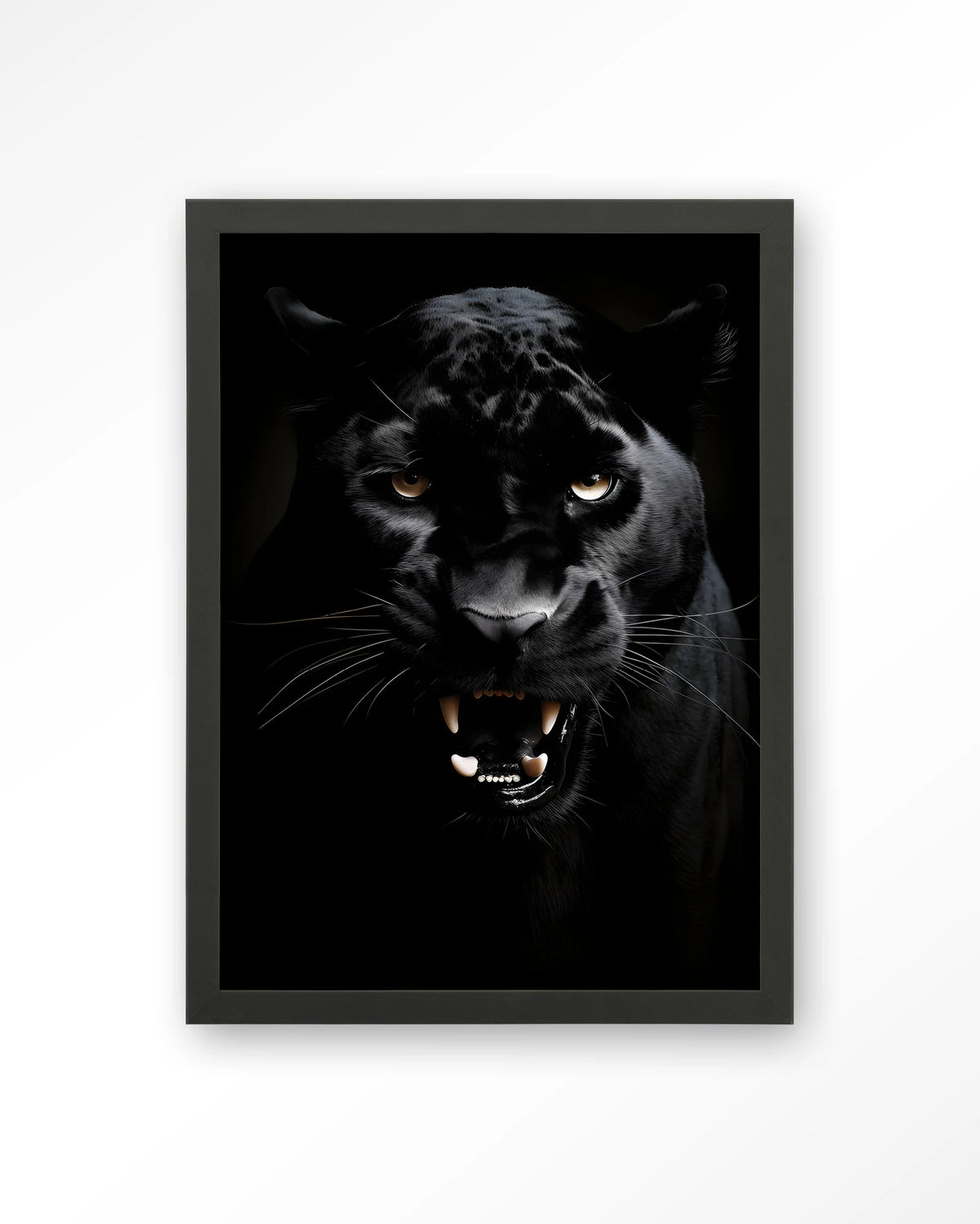 Rawr Panther – zwarte panter – Art print – Hout zwart