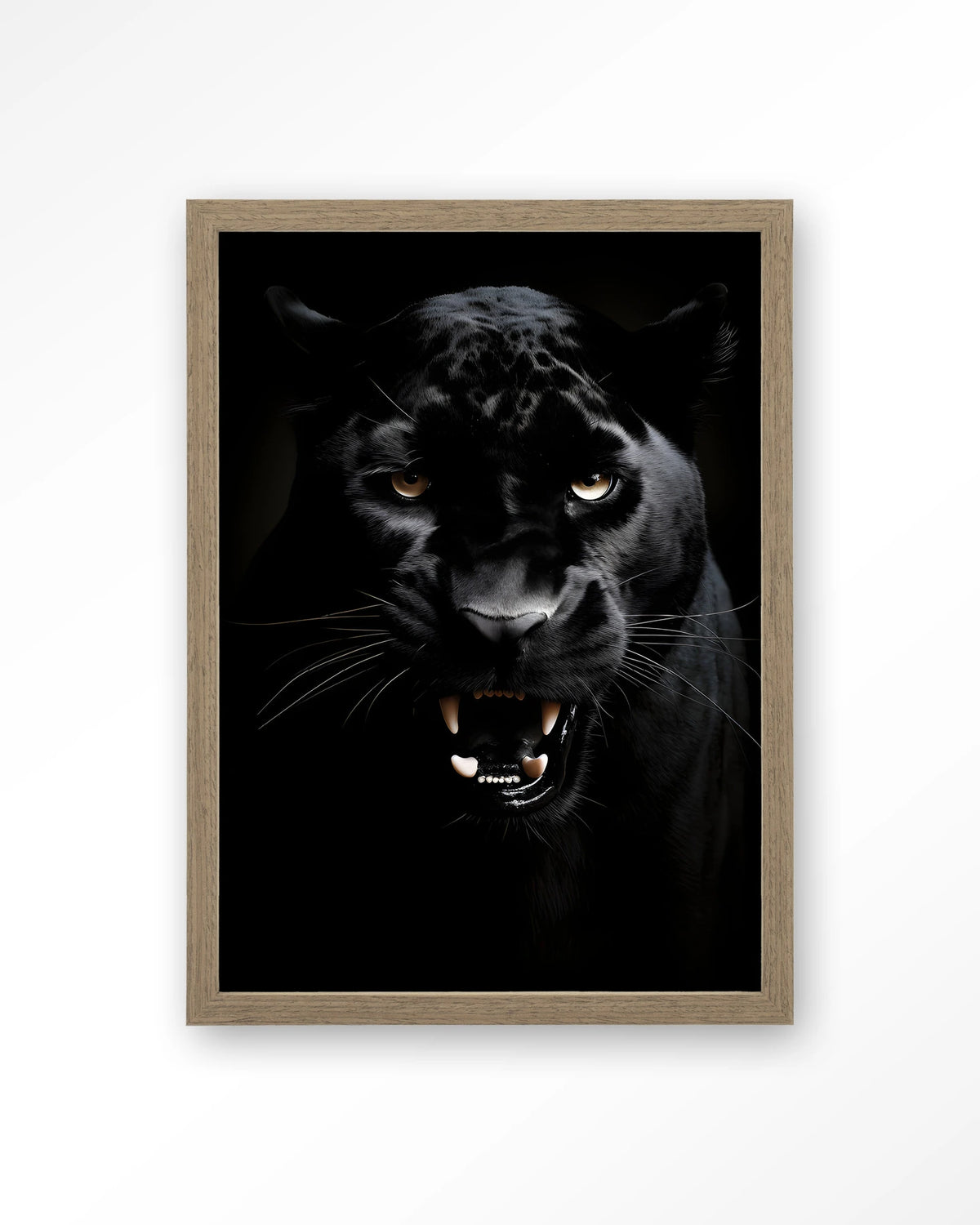 Rawr Panther – zwarte panter – Art print – Hout bruin