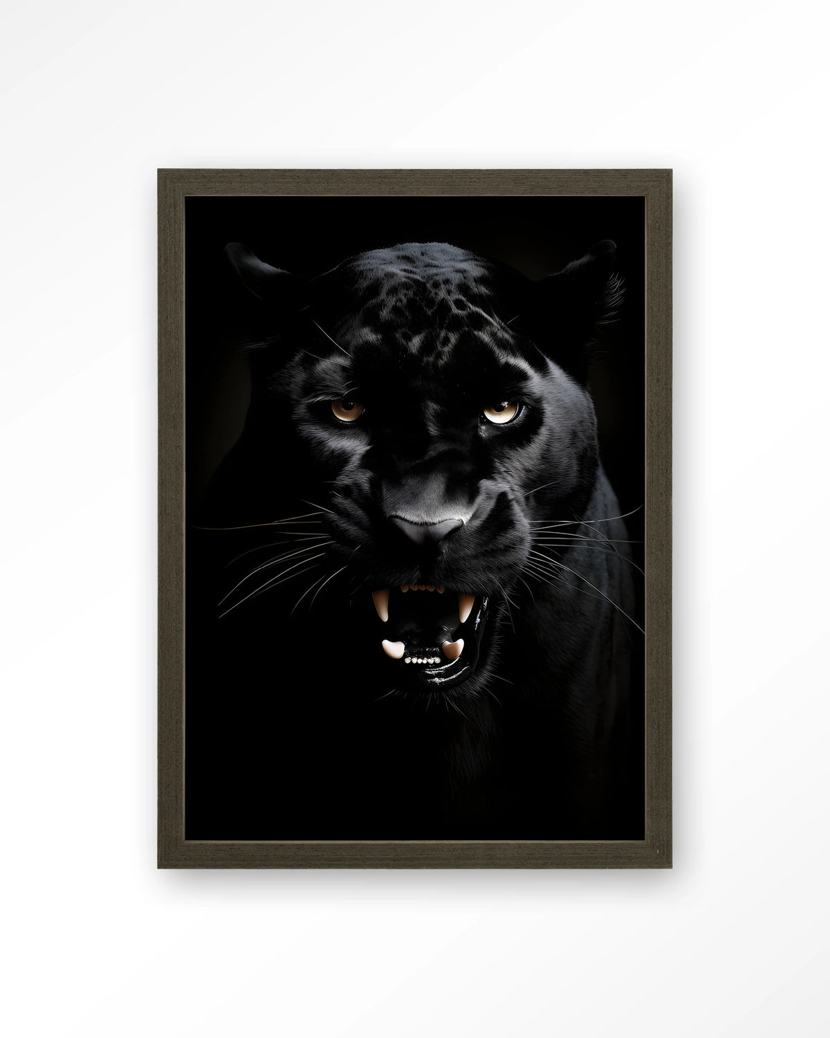 Rawr Panther – zwarte panter – Art print – Hout donkerbruin