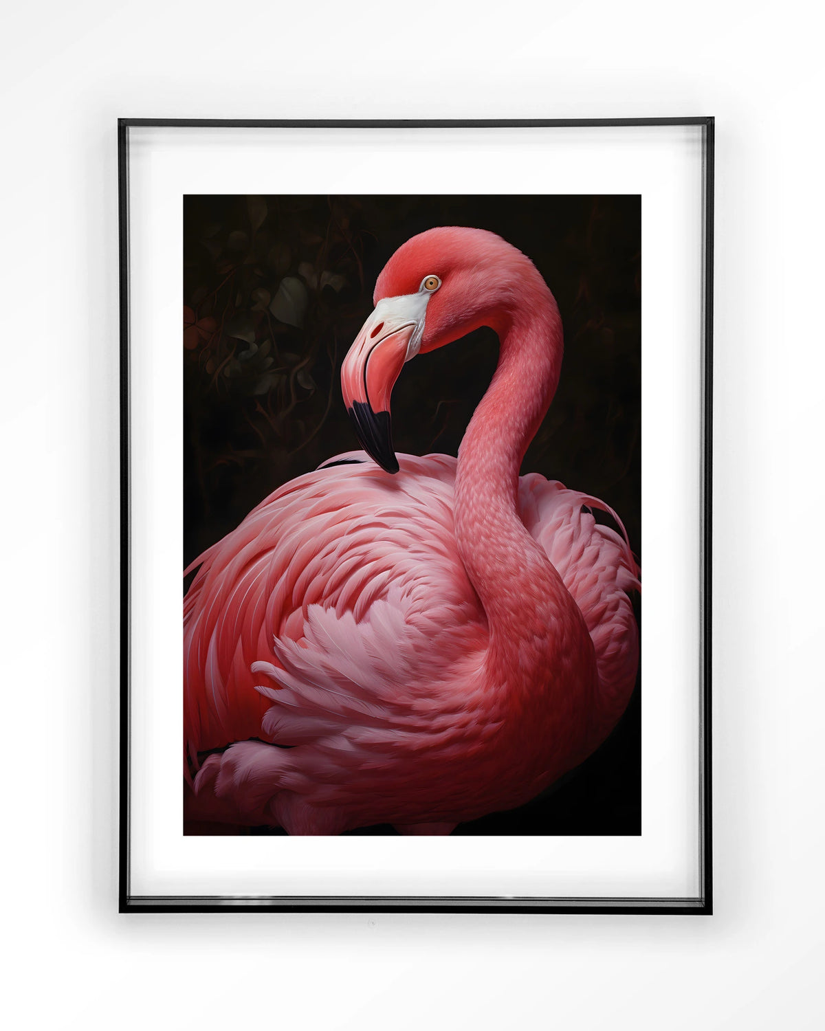 Pink Flamingo – roze flamingo – Art print – Acryl zwart