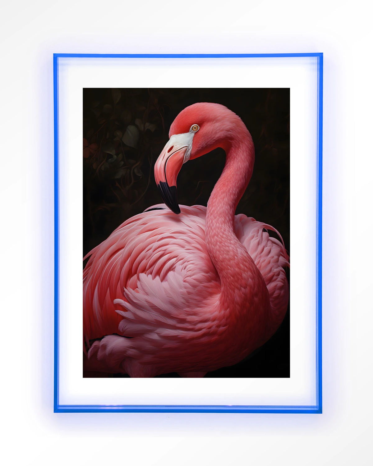 Pink Flamingo – roze flamingo – Art print – Acryl lichtblauw