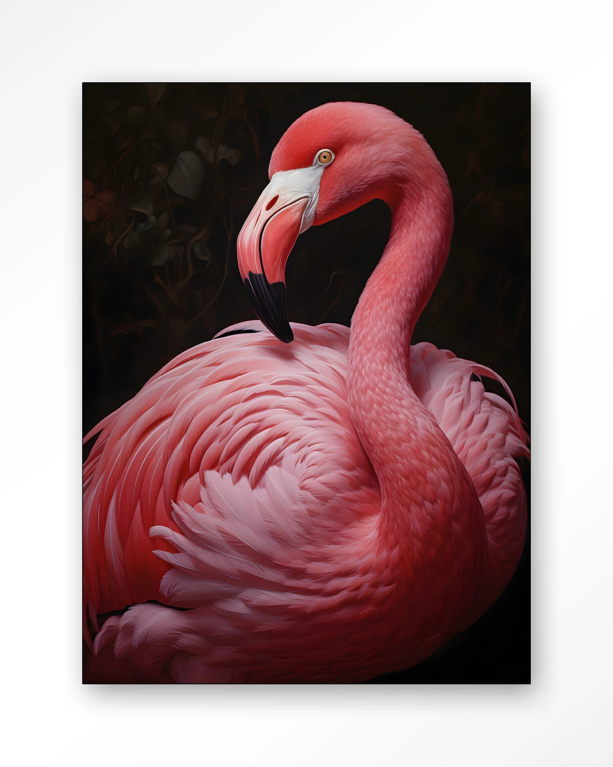 Pink Flamingo – roze flamingo – Wandkleed – Frame – zwart